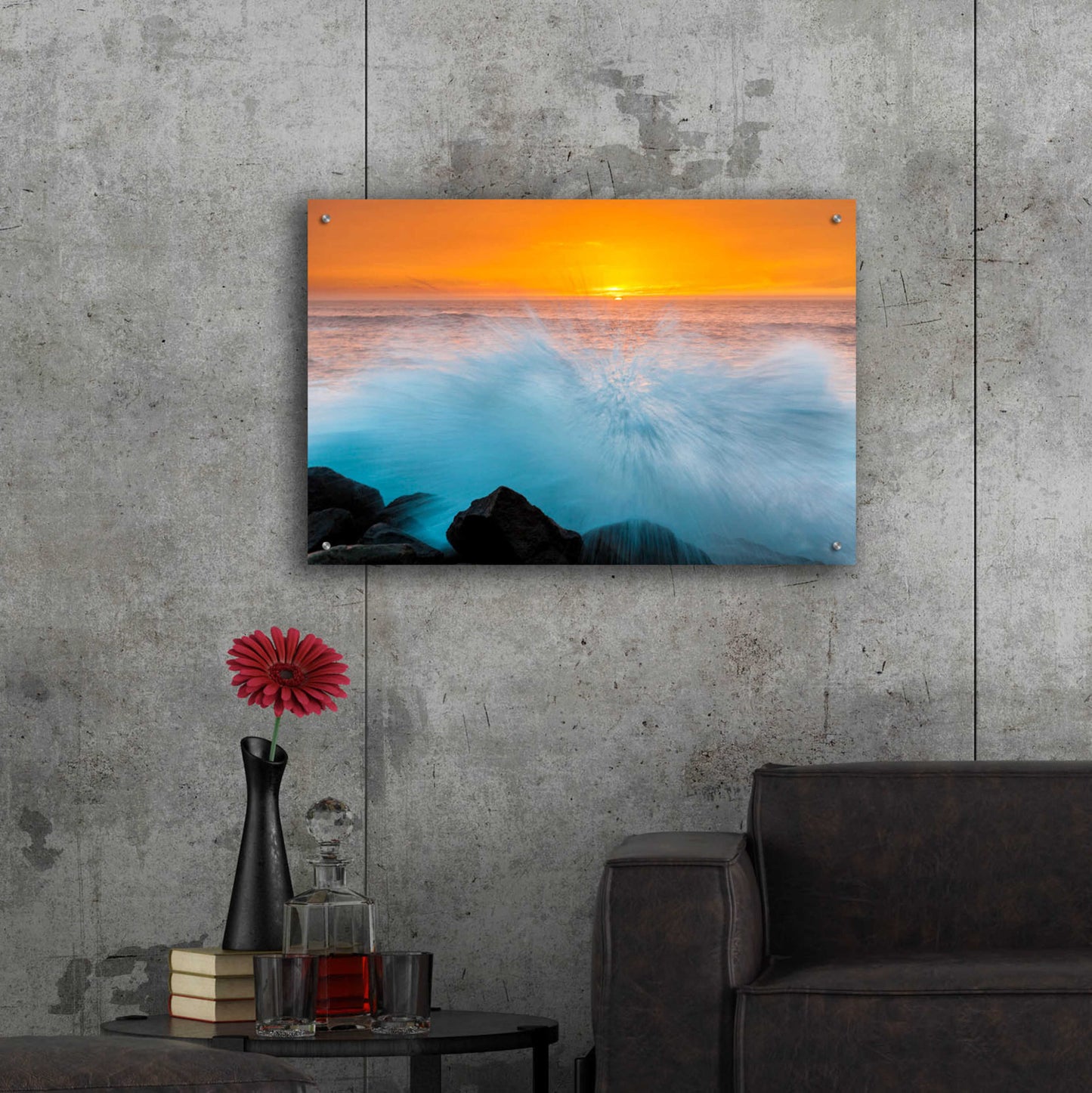 Epic Art 'Sunset Splash' by Chris Moyer, Acrylic Glass Wall Art,36x24