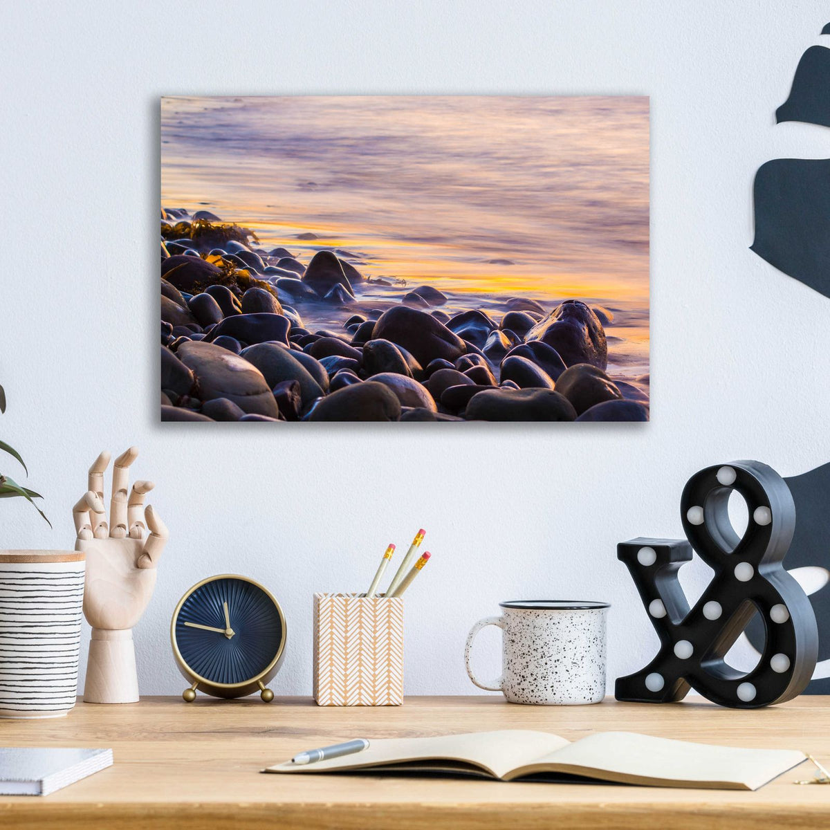 Wet Rock Reflections by Chris Moyer - 16x12 acrylic wall art in a room