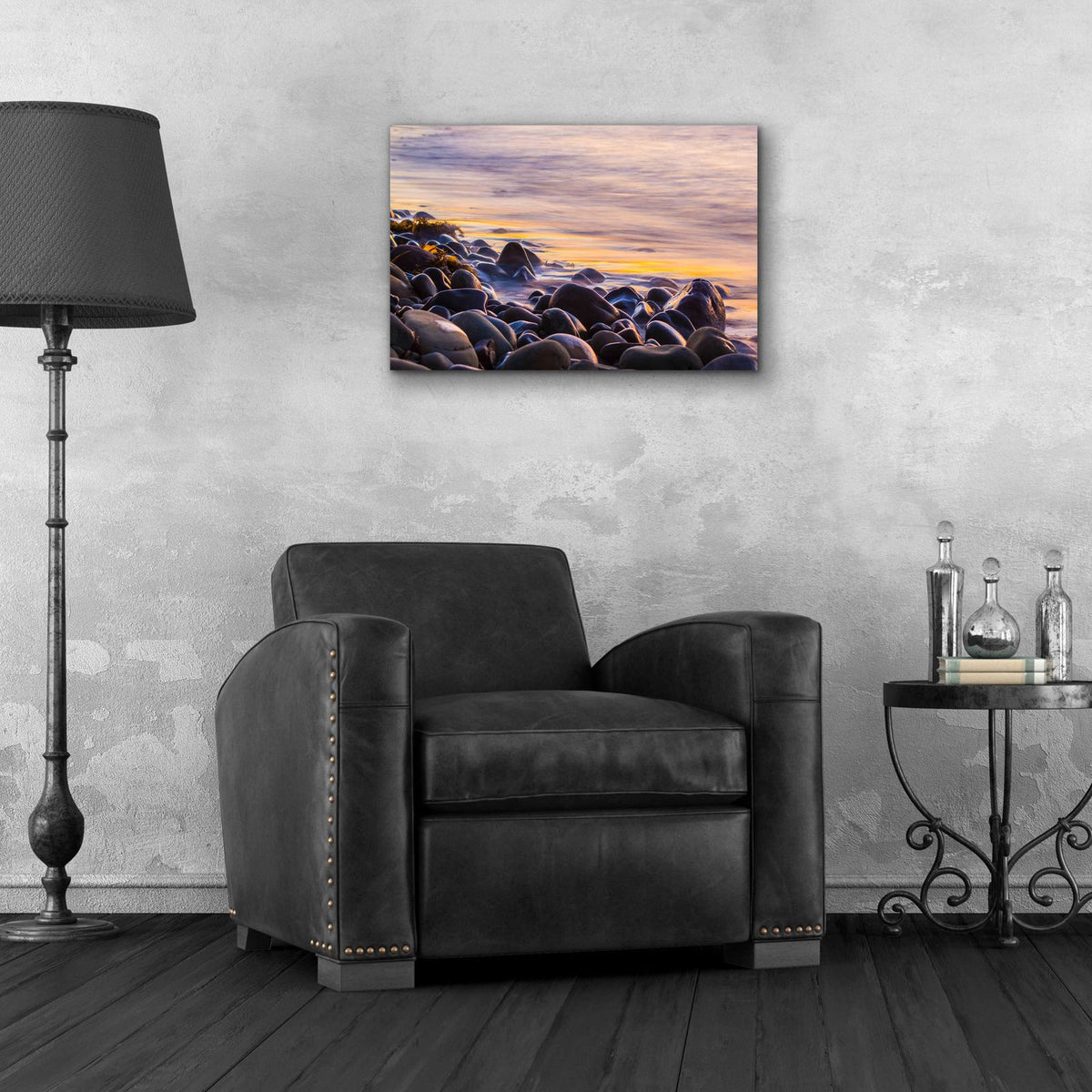 Wet Rock Reflections by Chris Moyer - 24x16 acrylic wall art in a room