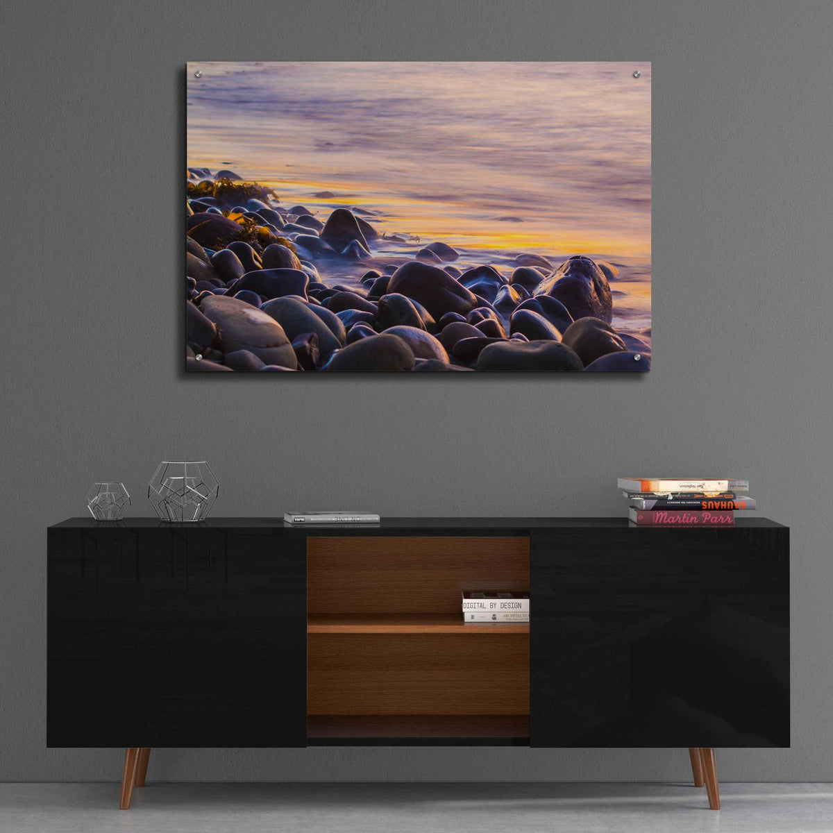 Wet Rock Reflections by Chris Moyer - 36x24 acrylic wall art in a room