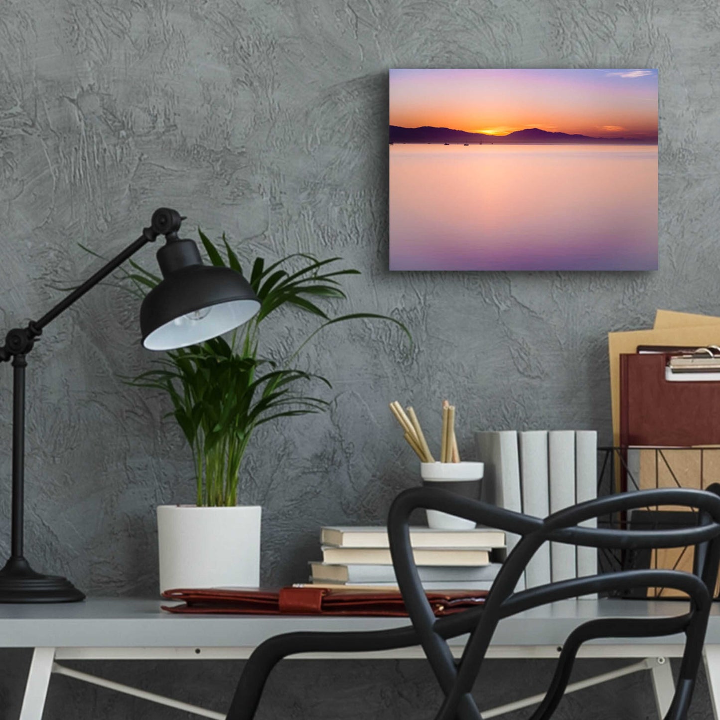 Epic Art 'Simple Sunrise' by Chris Moyer, Acrylic Glass Wall Art,16x12