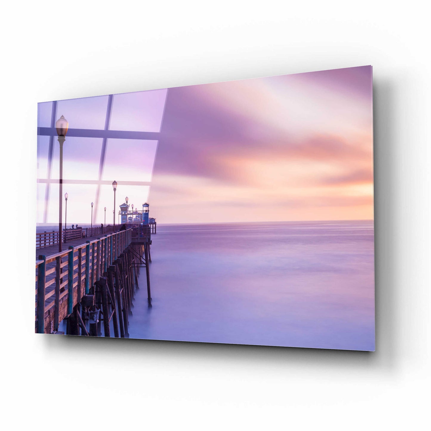 Epic Art 'Dusk at the Oceanside Pier' by Chris Moyer, Acrylic Glass Wall Art,16x12