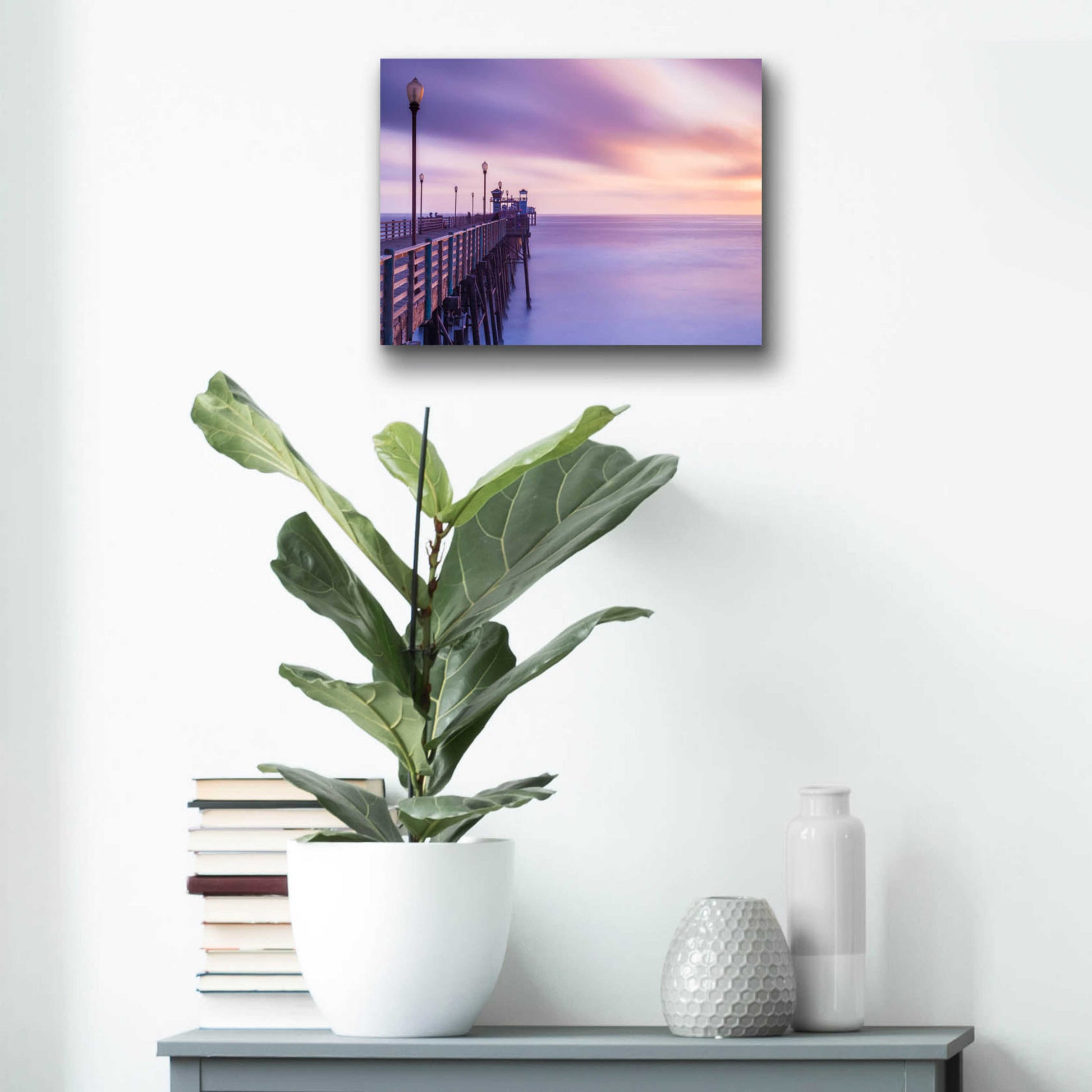 Epic Art 'Dusk at the Oceanside Pier' by Chris Moyer, Acrylic Glass Wall Art,16x12