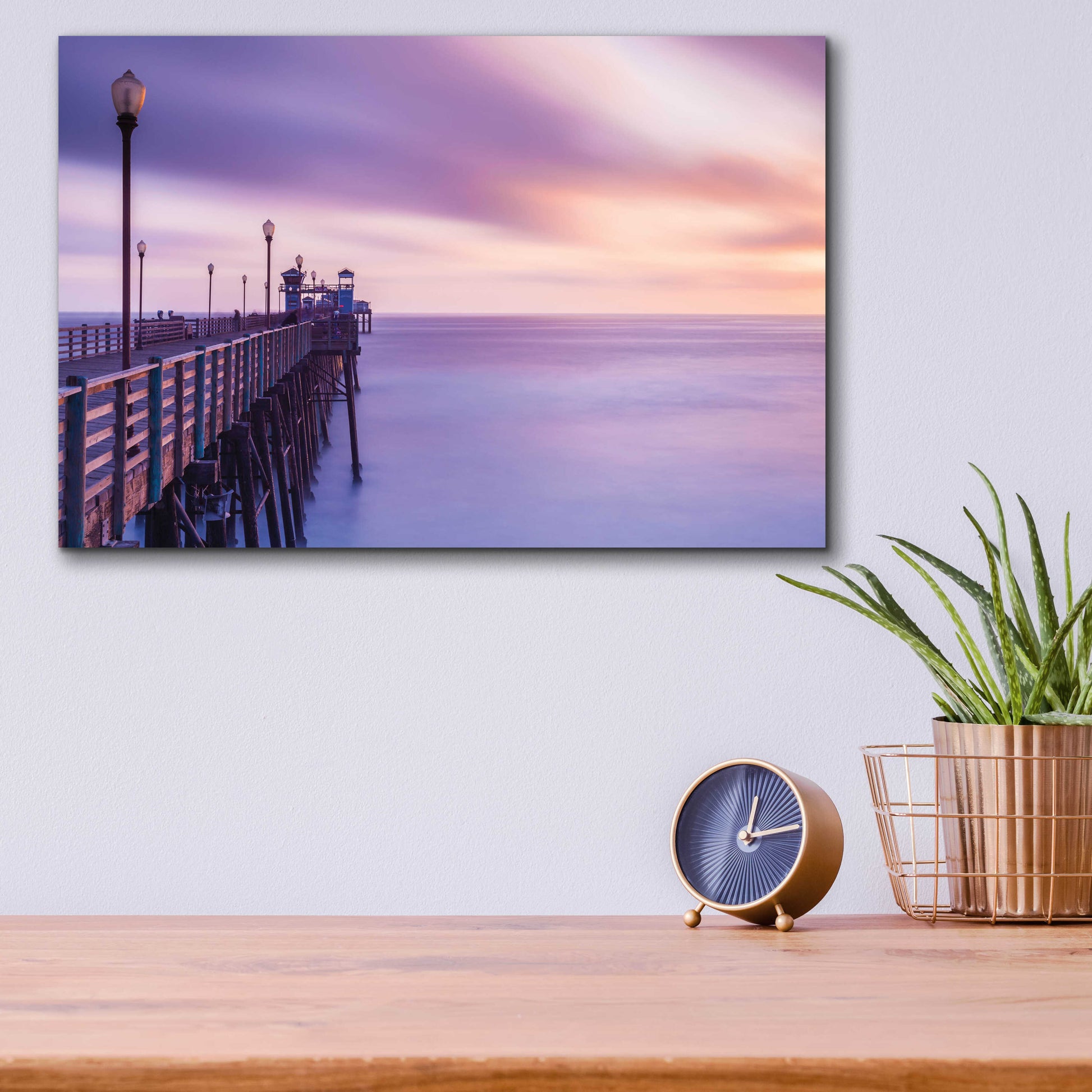 Epic Art 'Dusk at the Oceanside Pier' by Chris Moyer, Acrylic Glass Wall Art,16x12