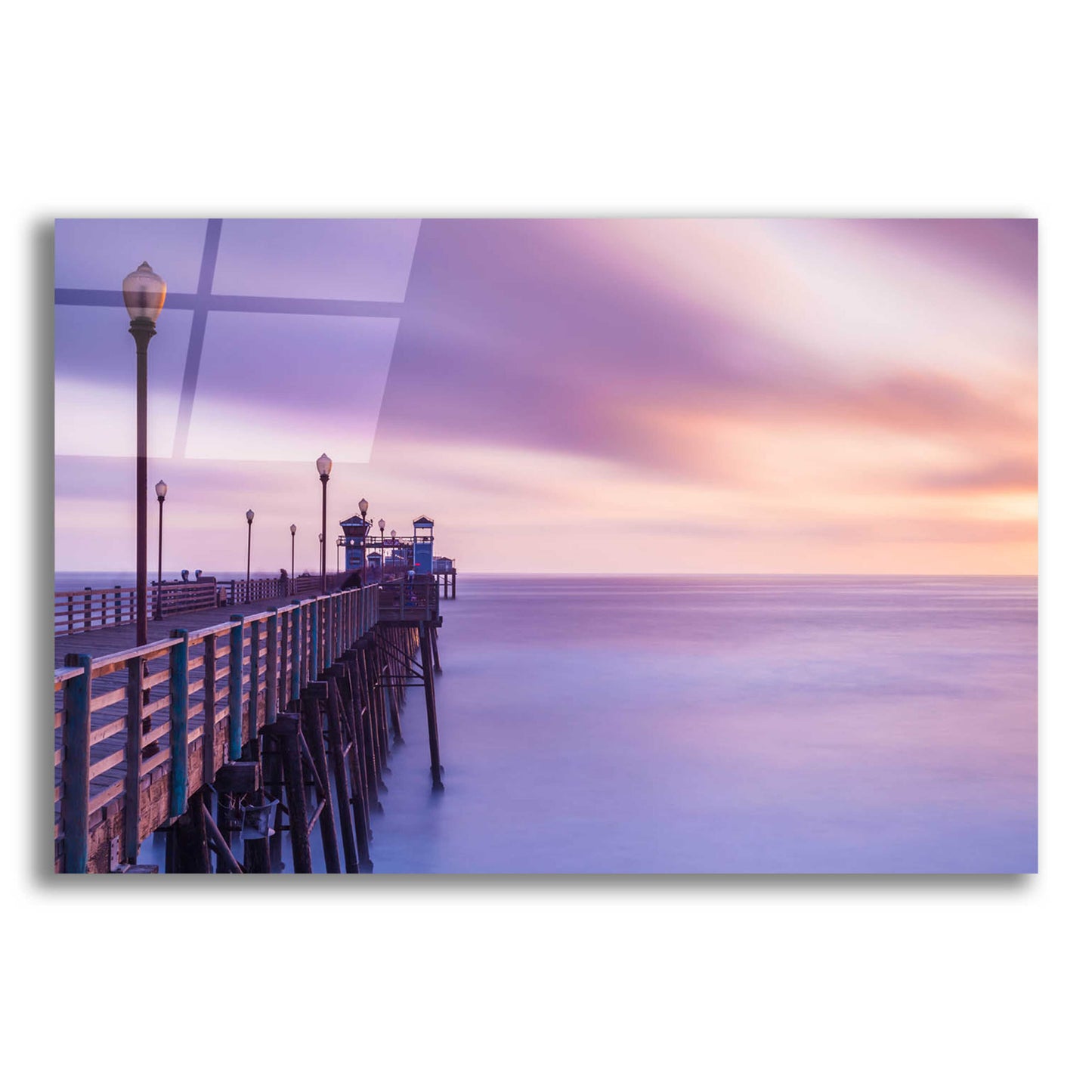 Epic Art 'Dusk at the Oceanside Pier' by Chris Moyer, Acrylic Glass Wall Art,16x12