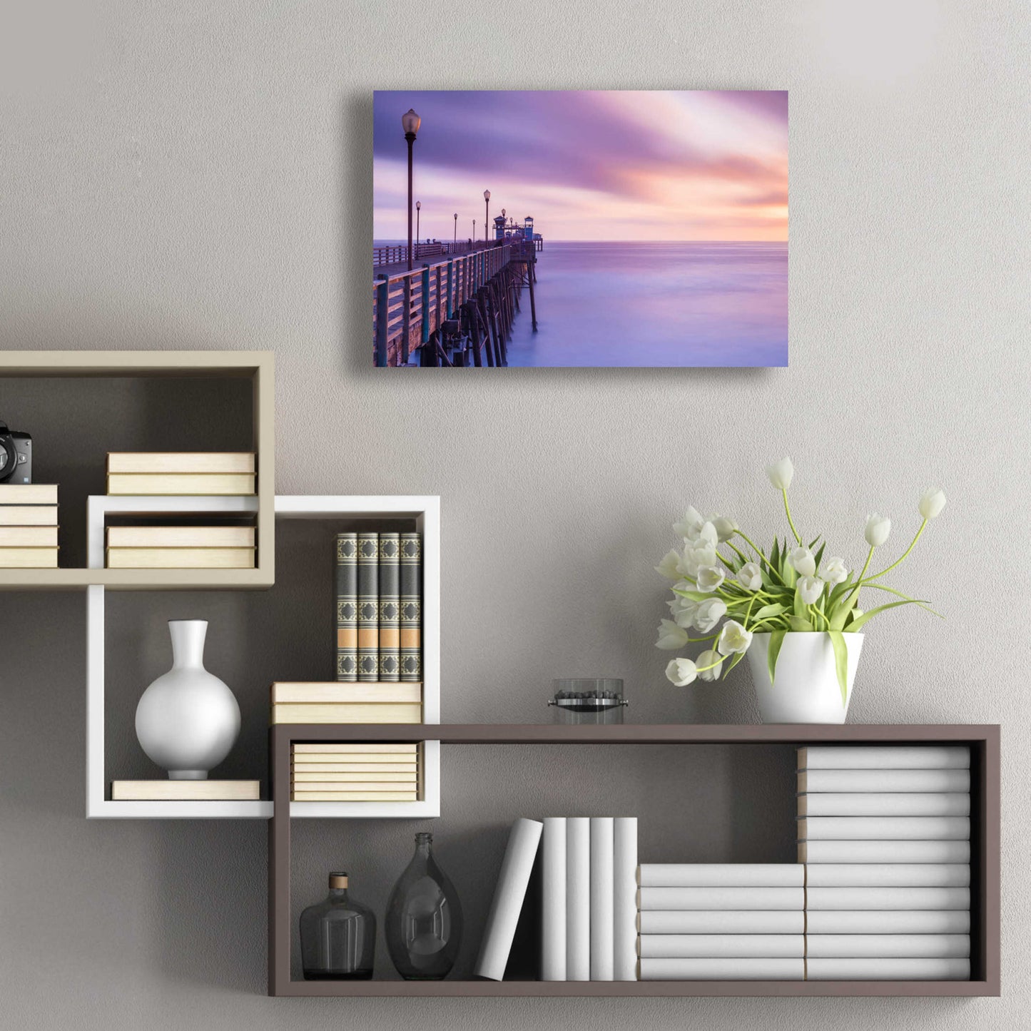 Epic Art 'Dusk at the Oceanside Pier' by Chris Moyer, Acrylic Glass Wall Art,24x16