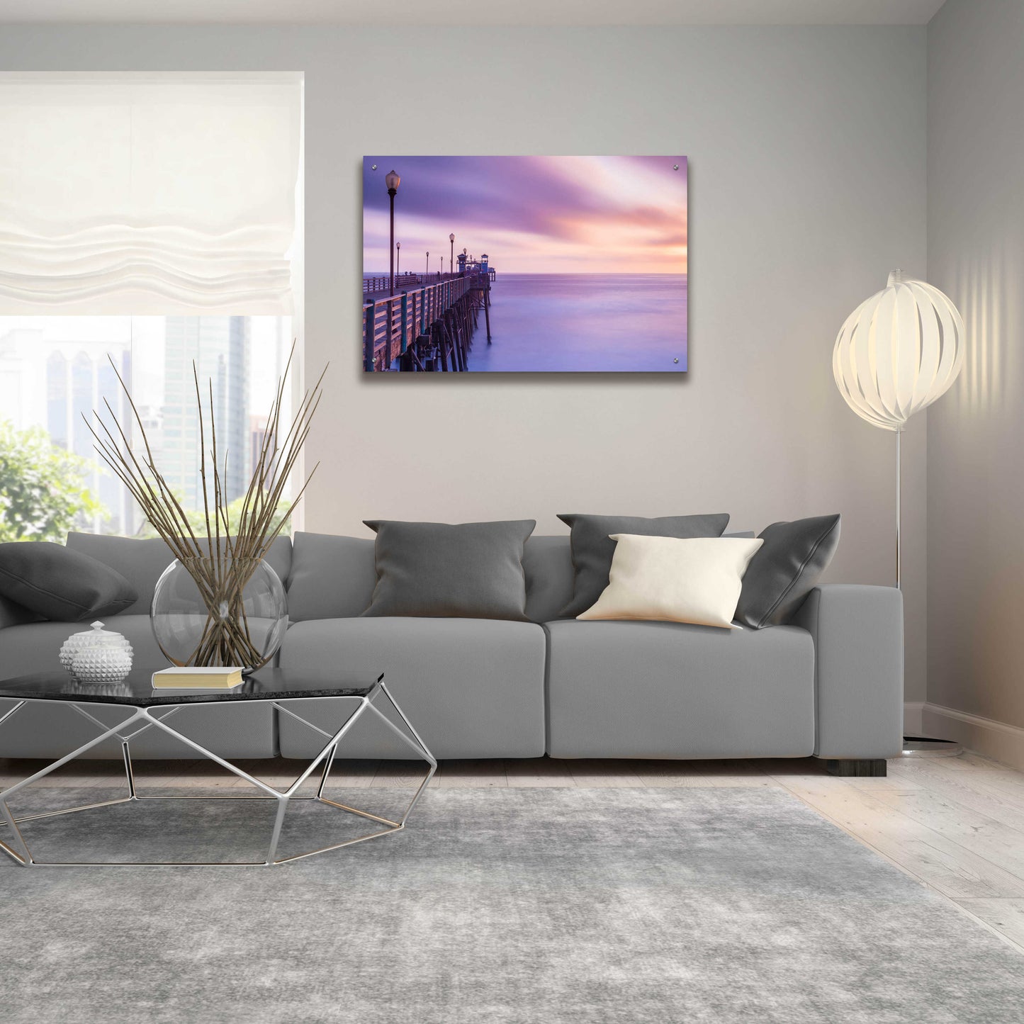 Epic Art 'Dusk at the Oceanside Pier' by Chris Moyer, Acrylic Glass Wall Art,36x24