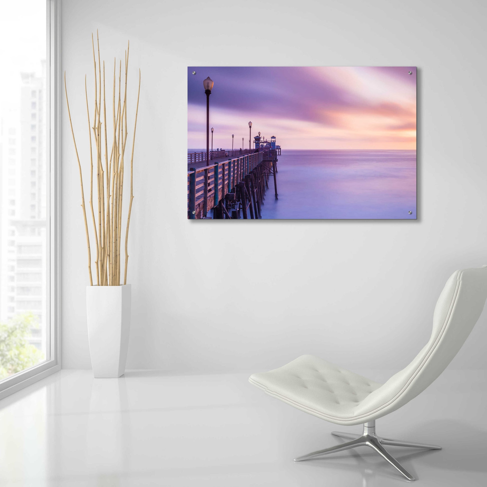 Epic Art 'Dusk at the Oceanside Pier' by Chris Moyer, Acrylic Glass Wall Art,36x24