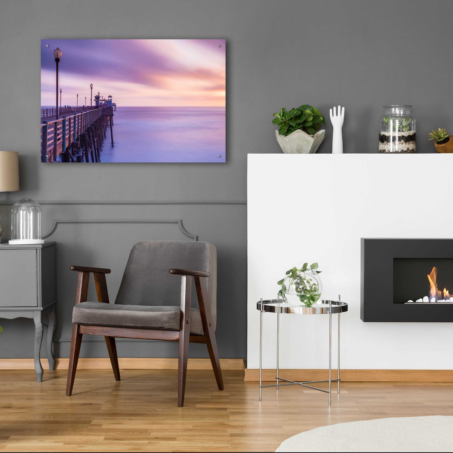 Epic Art 'Dusk at the Oceanside Pier' by Chris Moyer, Acrylic Glass Wall Art,36x24