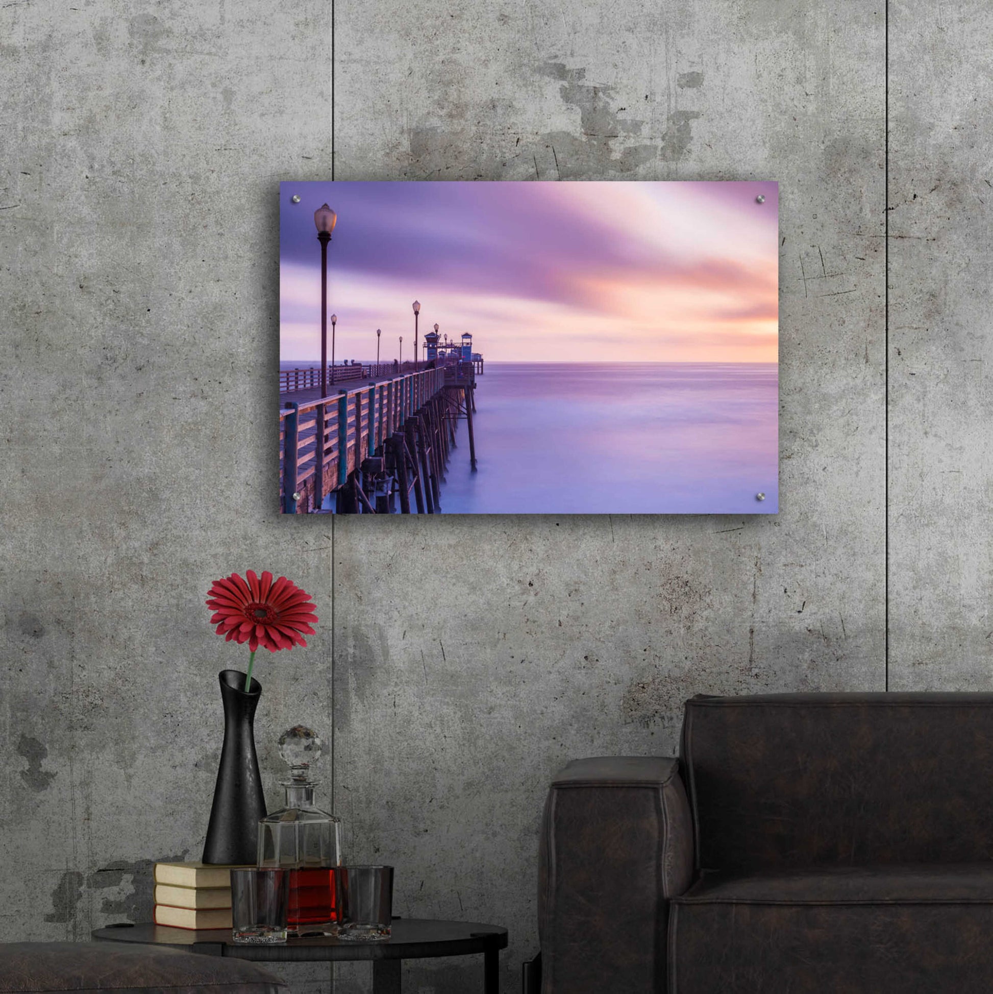 Epic Art 'Dusk at the Oceanside Pier' by Chris Moyer, Acrylic Glass Wall Art,36x24