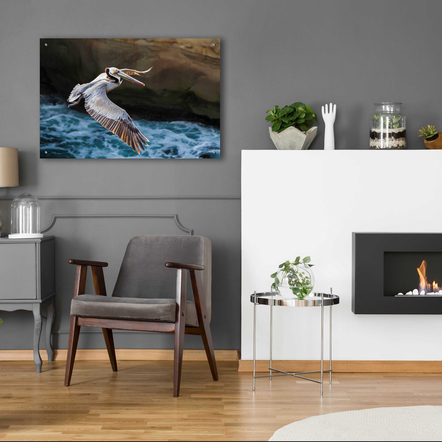 Epic Art 'Pelican Flight' by Chris Moyer, Acrylic Glass Wall Art,36x24