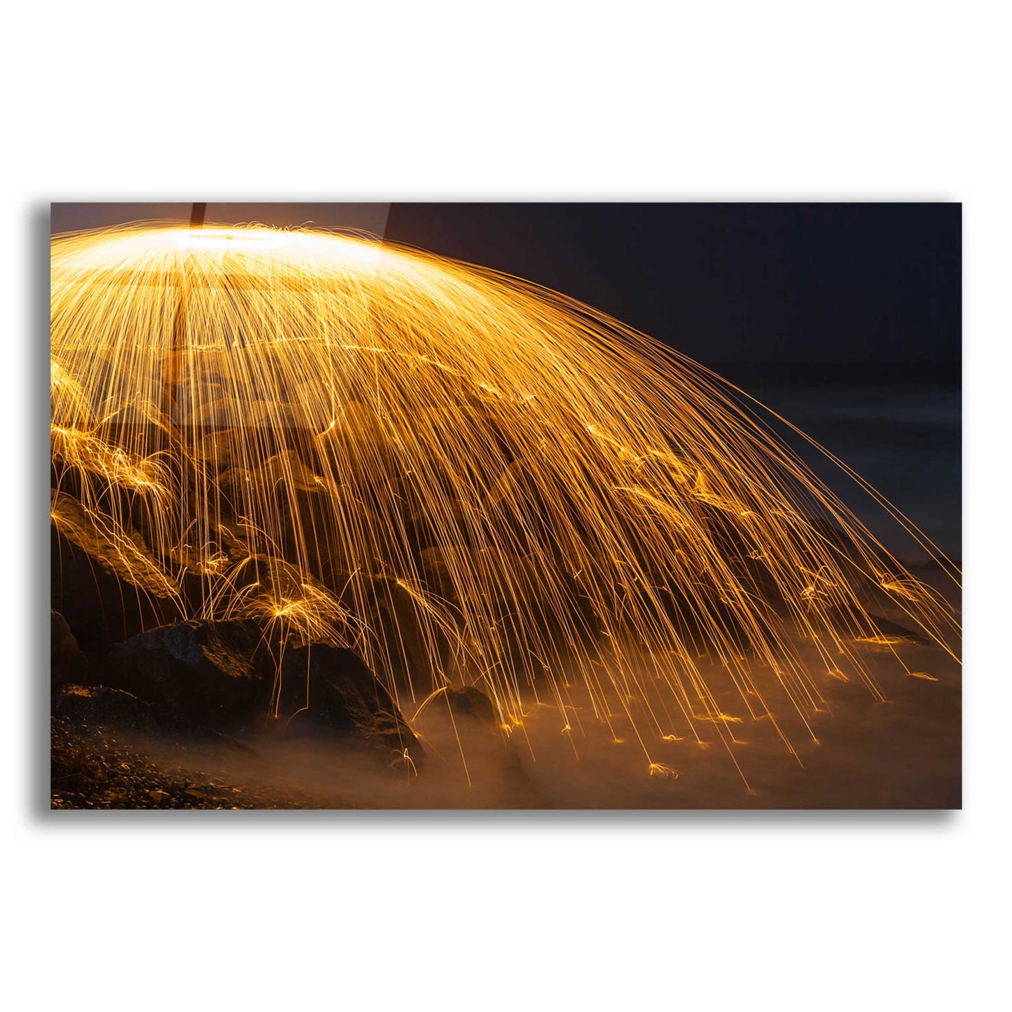 Epic Art 'Rain of Fire' by Chris Moyer, Acrylic Glass Wall Art,16x12