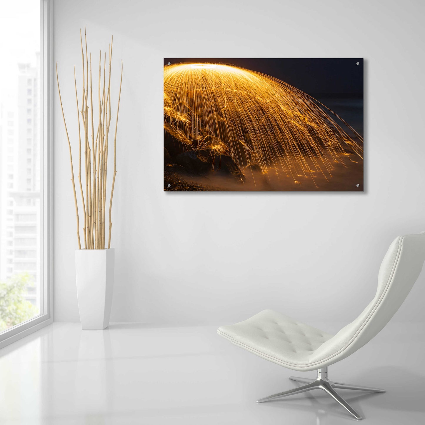 Epic Art 'Rain of Fire' by Chris Moyer, Acrylic Glass Wall Art,36x24