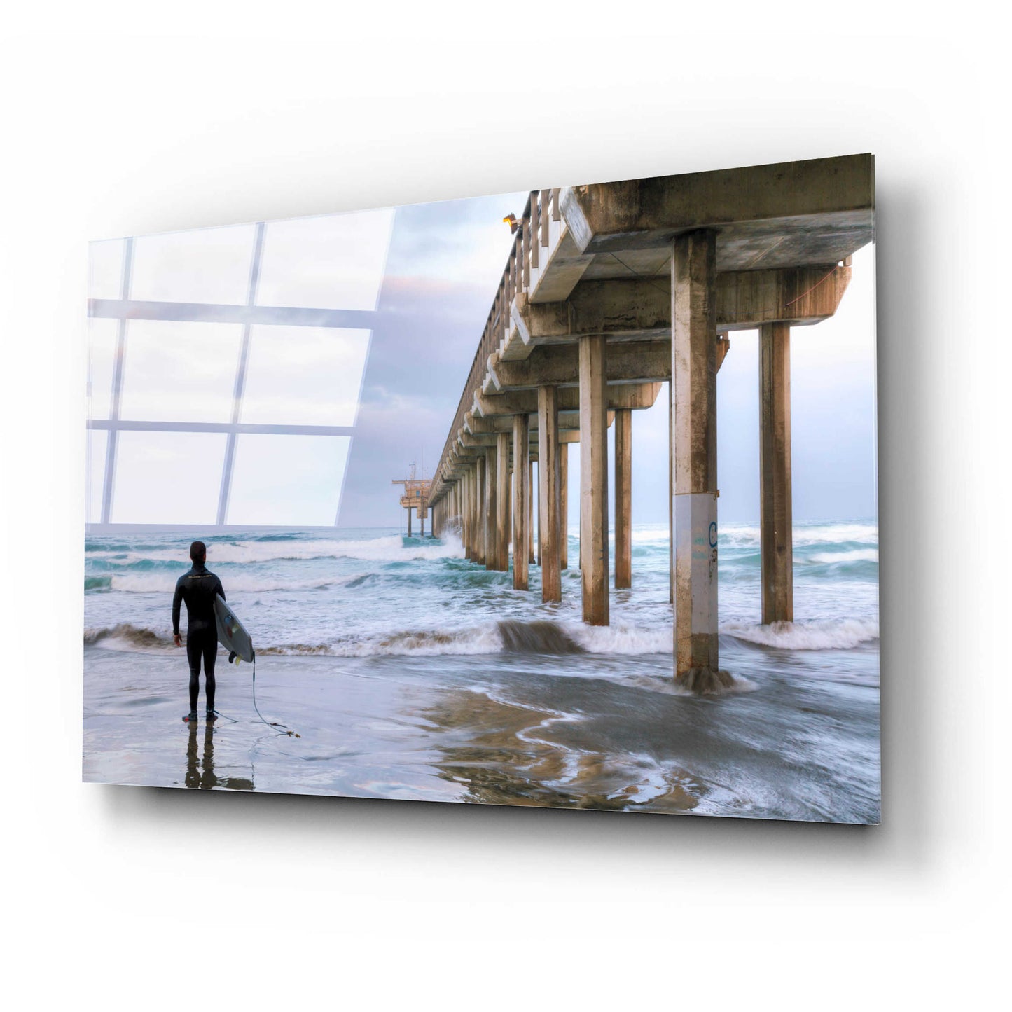 Epic Art 'Sizing Up the Surf' by Chris Moyer, Acrylic Glass Wall Art,24x16