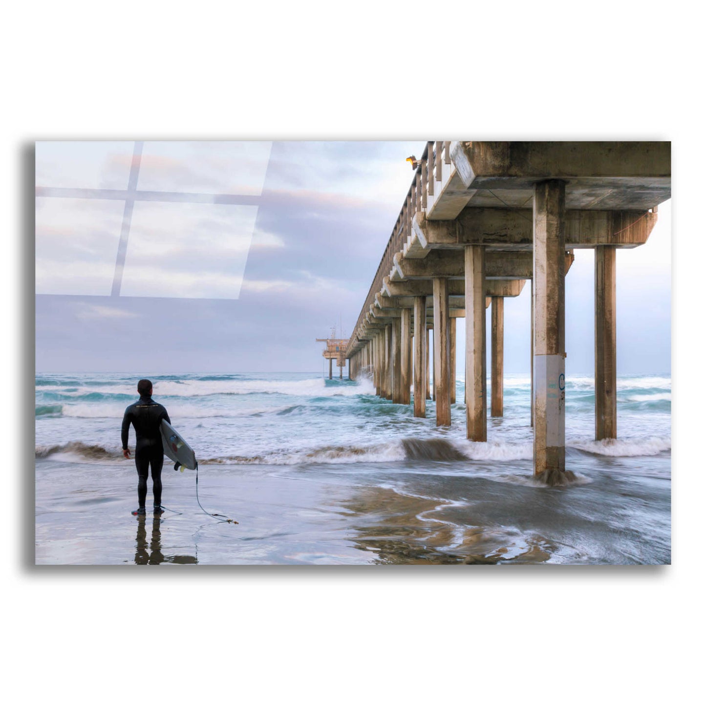 Epic Art 'Sizing Up the Surf' by Chris Moyer, Acrylic Glass Wall Art,24x16