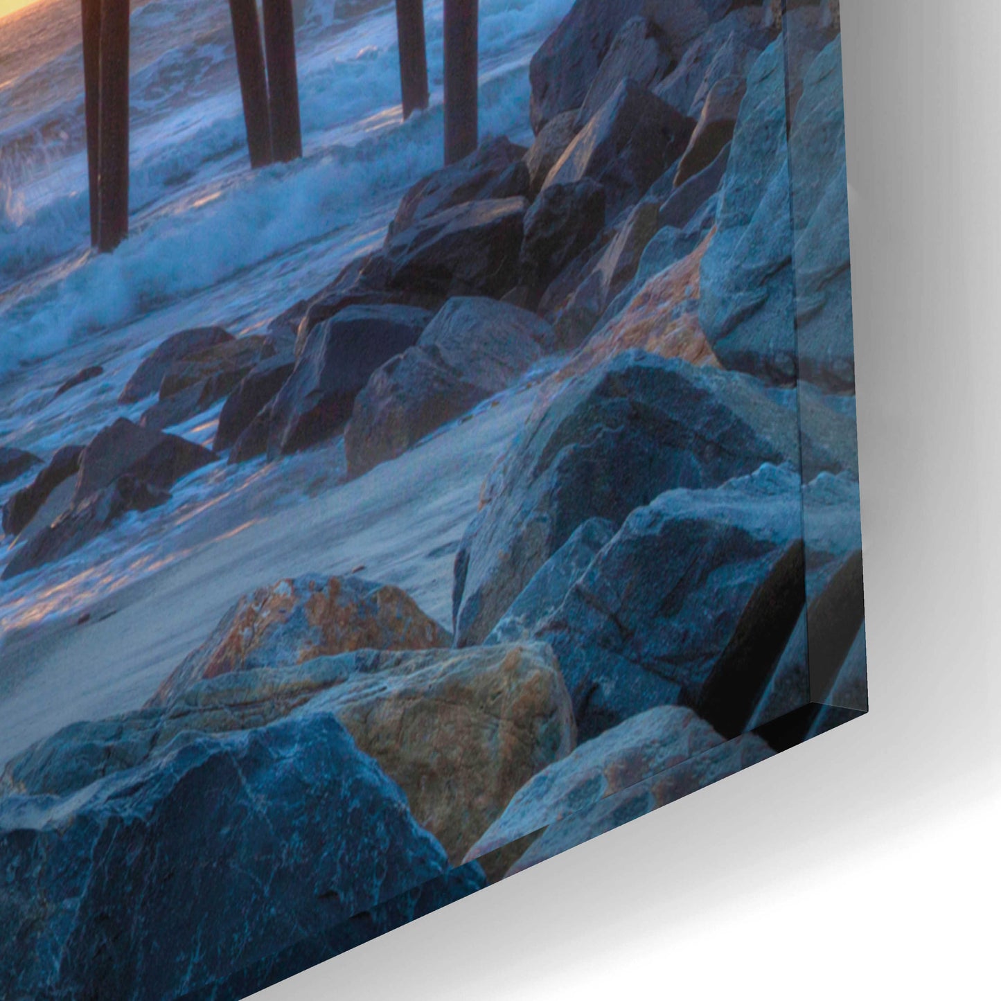 Epic Art 'Sunset Through Oceanside Pier' by Chris Moyer, Acrylic Glass Wall Art,16x12