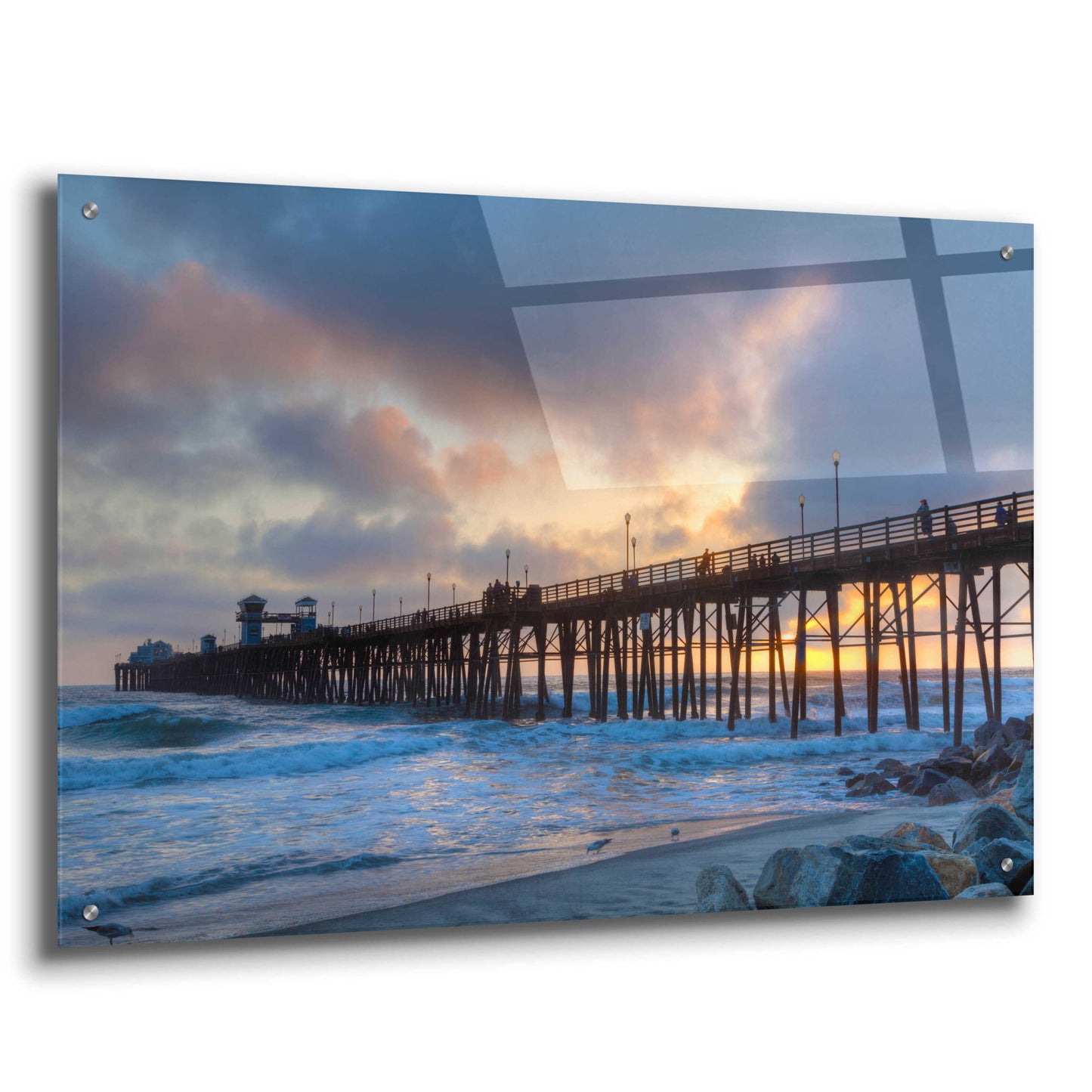 Epic Art 'Sunset Through Oceanside Pier' by Chris Moyer, Acrylic Glass Wall Art,36x24