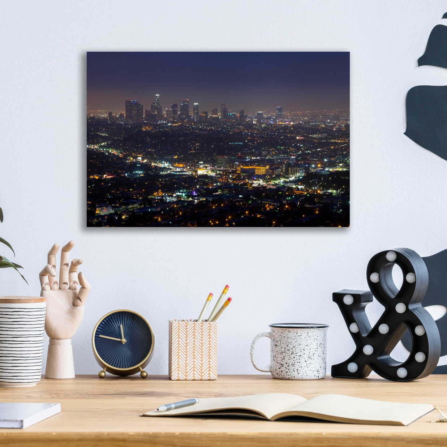 Epic Art 'LA Skyline' by Chris Moyer, Acrylic Glass Wall Art,16x12