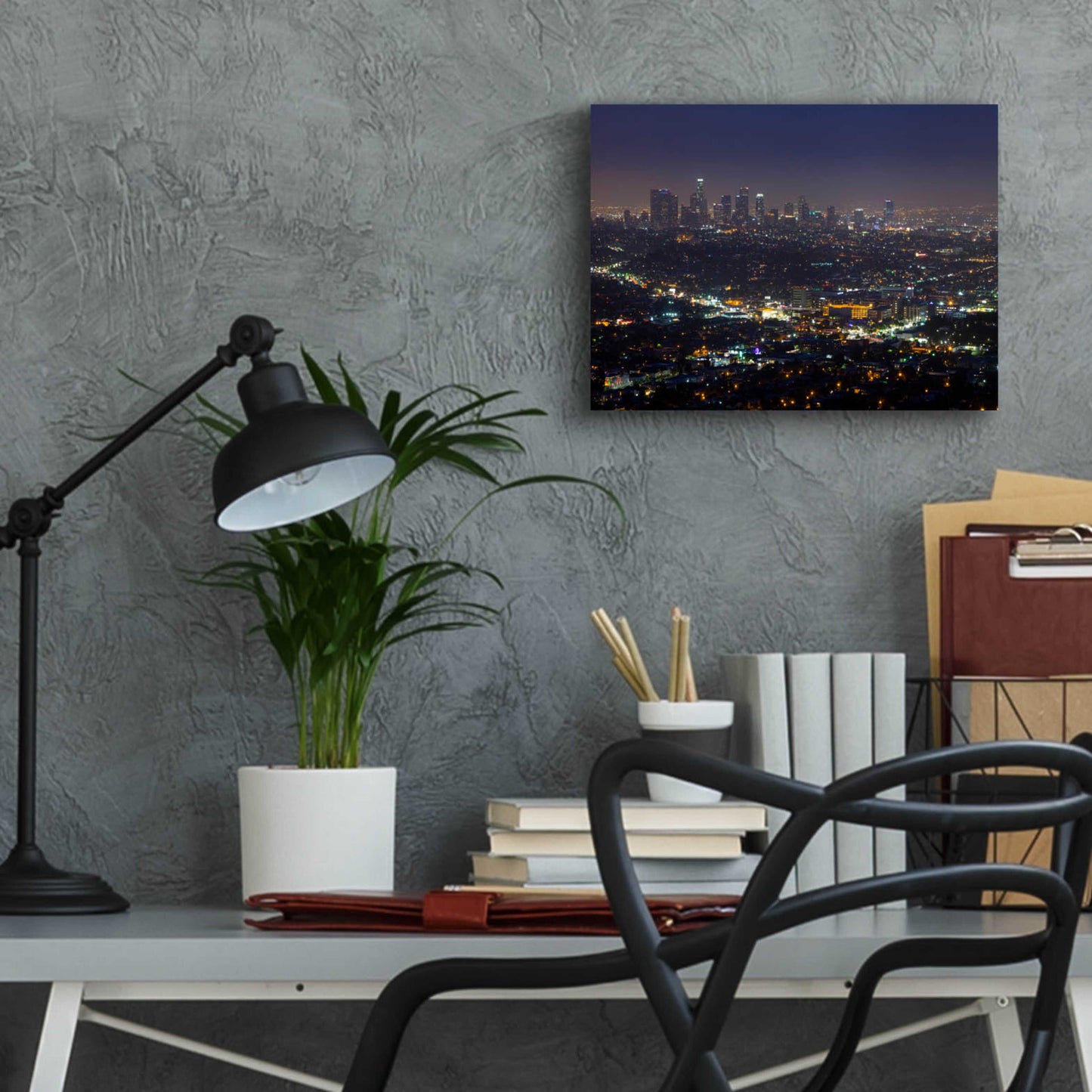 Epic Art 'LA Skyline' by Chris Moyer, Acrylic Glass Wall Art,16x12