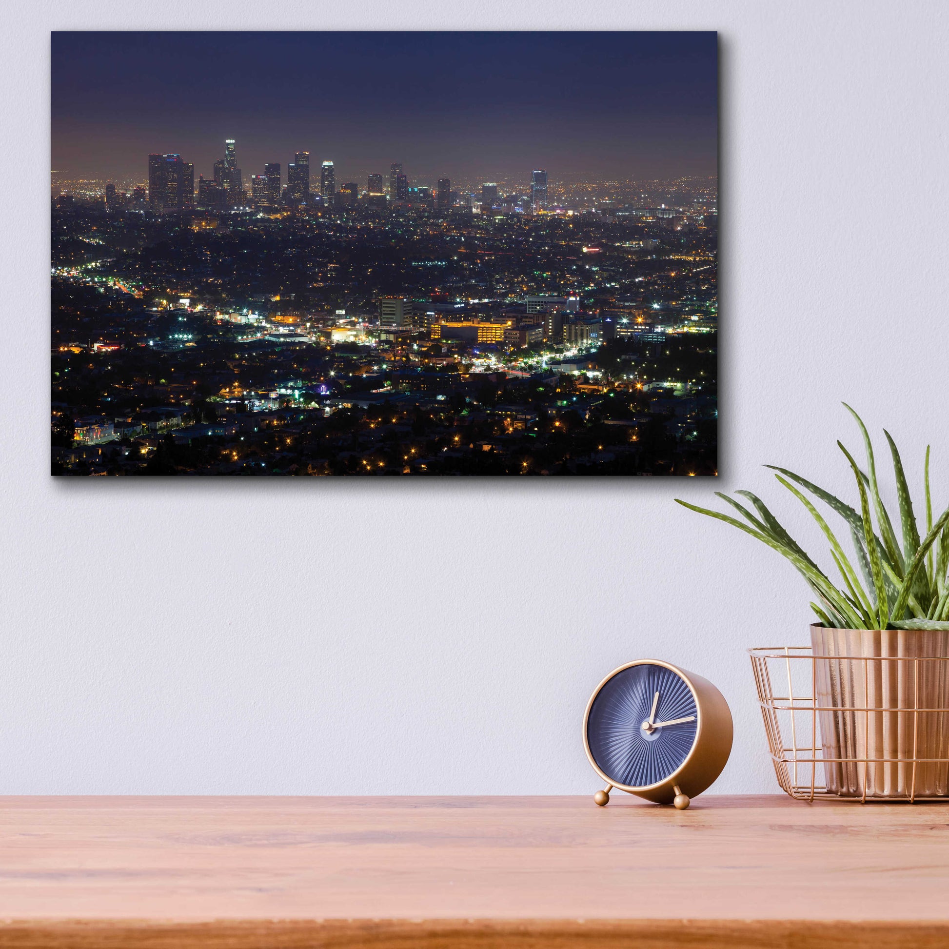 Epic Art 'LA Skyline' by Chris Moyer, Acrylic Glass Wall Art,16x12