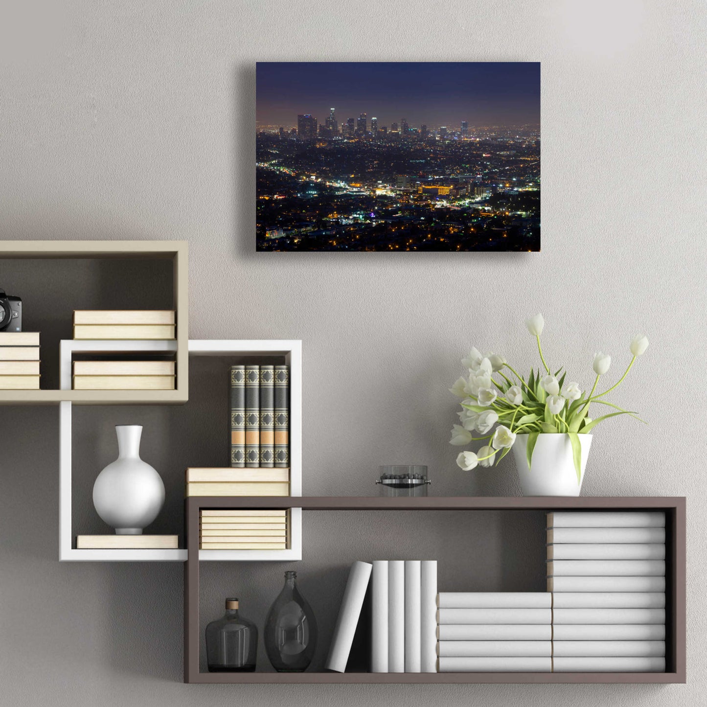 Epic Art 'LA Skyline' by Chris Moyer, Acrylic Glass Wall Art,24x16