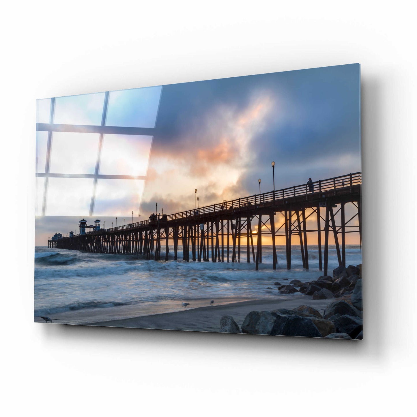 Epic Art 'Oceanside Drama' by Chris Moyer, Acrylic Glass Wall Art,16x12