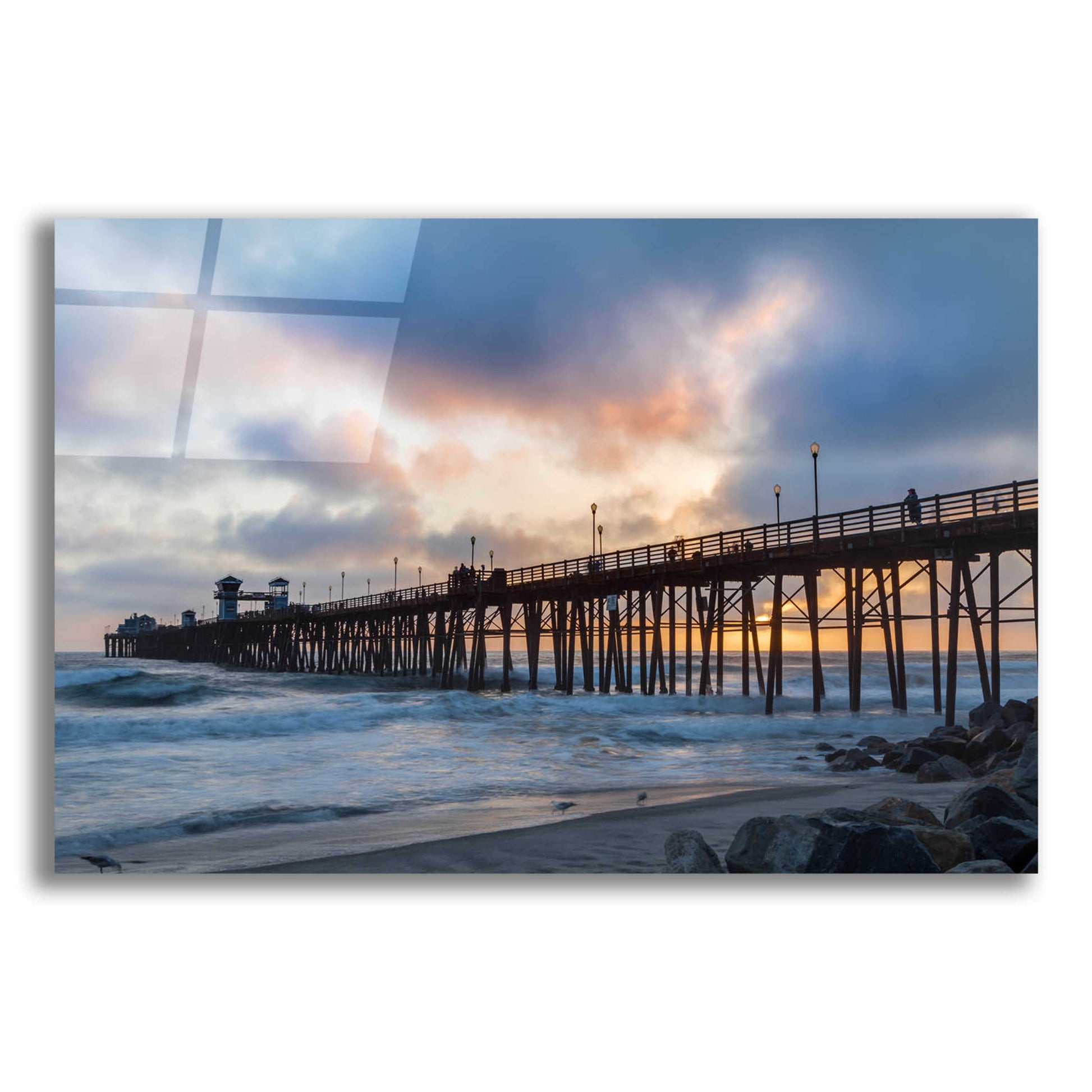 Epic Art 'Oceanside Drama' by Chris Moyer, Acrylic Glass Wall Art,16x12