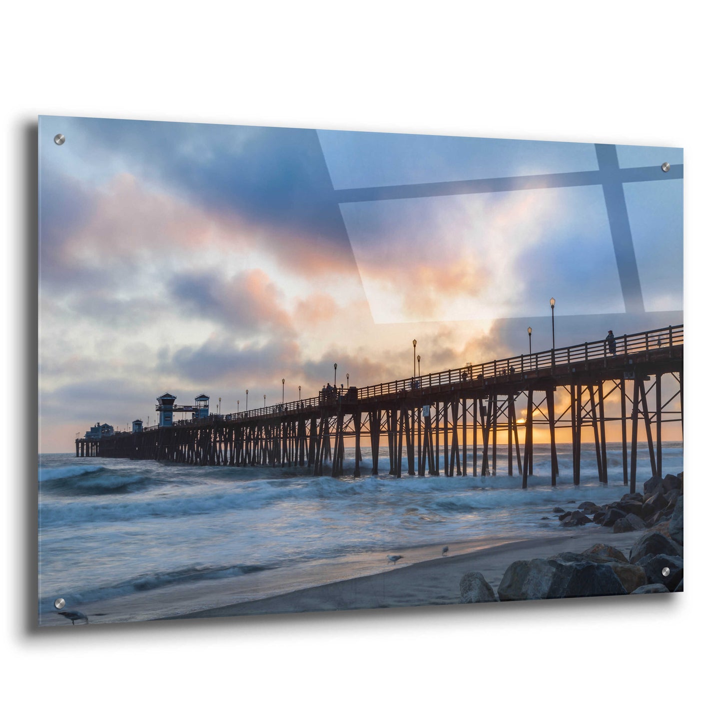 Epic Art 'Oceanside Drama' by Chris Moyer, Acrylic Glass Wall Art,36x24