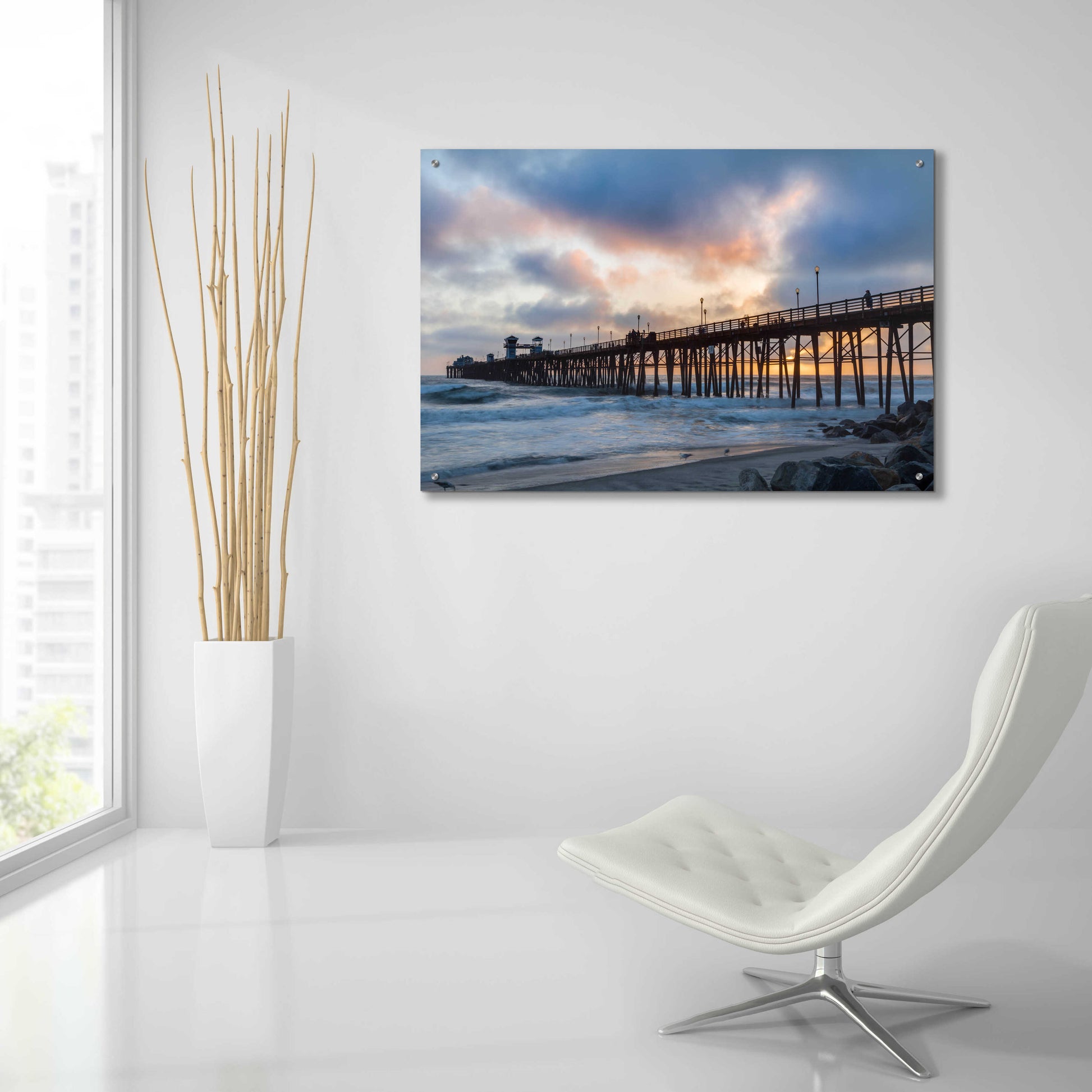 Epic Art 'Oceanside Drama' by Chris Moyer, Acrylic Glass Wall Art,36x24