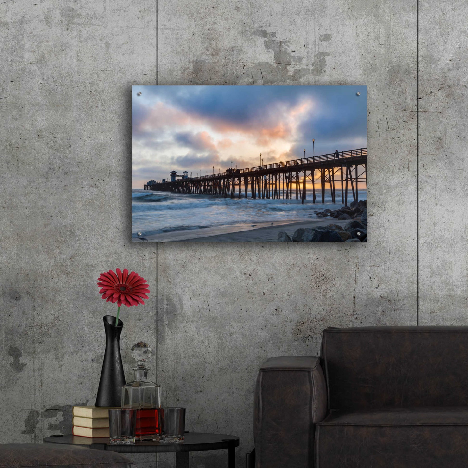 Epic Art 'Oceanside Drama' by Chris Moyer, Acrylic Glass Wall Art,36x24