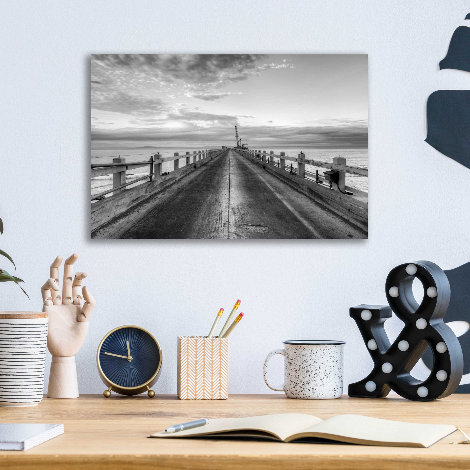 Epic Art 'Carpinteria Pier View II' by Chris Moyer, Acrylic Glass Wall Art,16x12