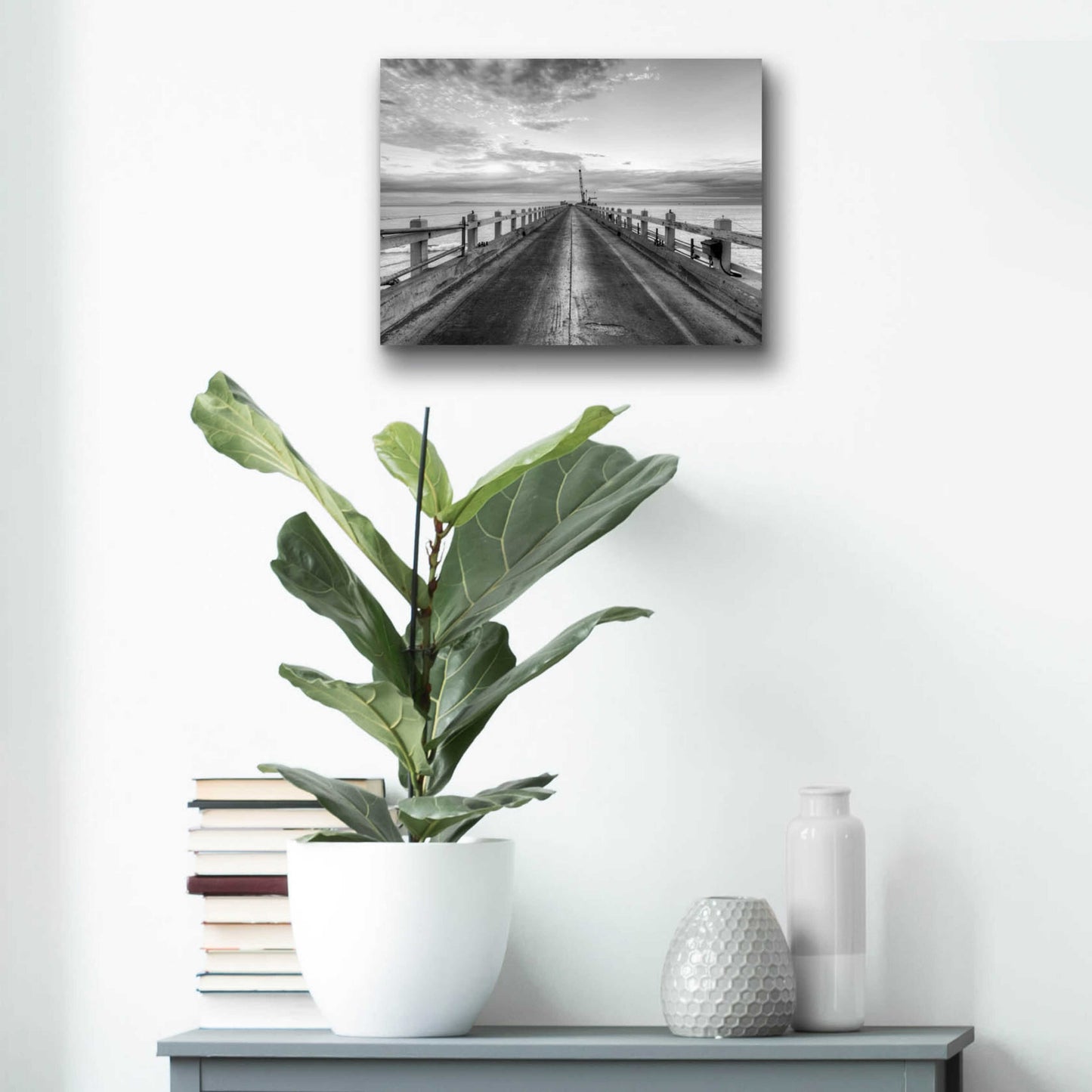 Epic Art 'Carpinteria Pier View II' by Chris Moyer, Acrylic Glass Wall Art,16x12