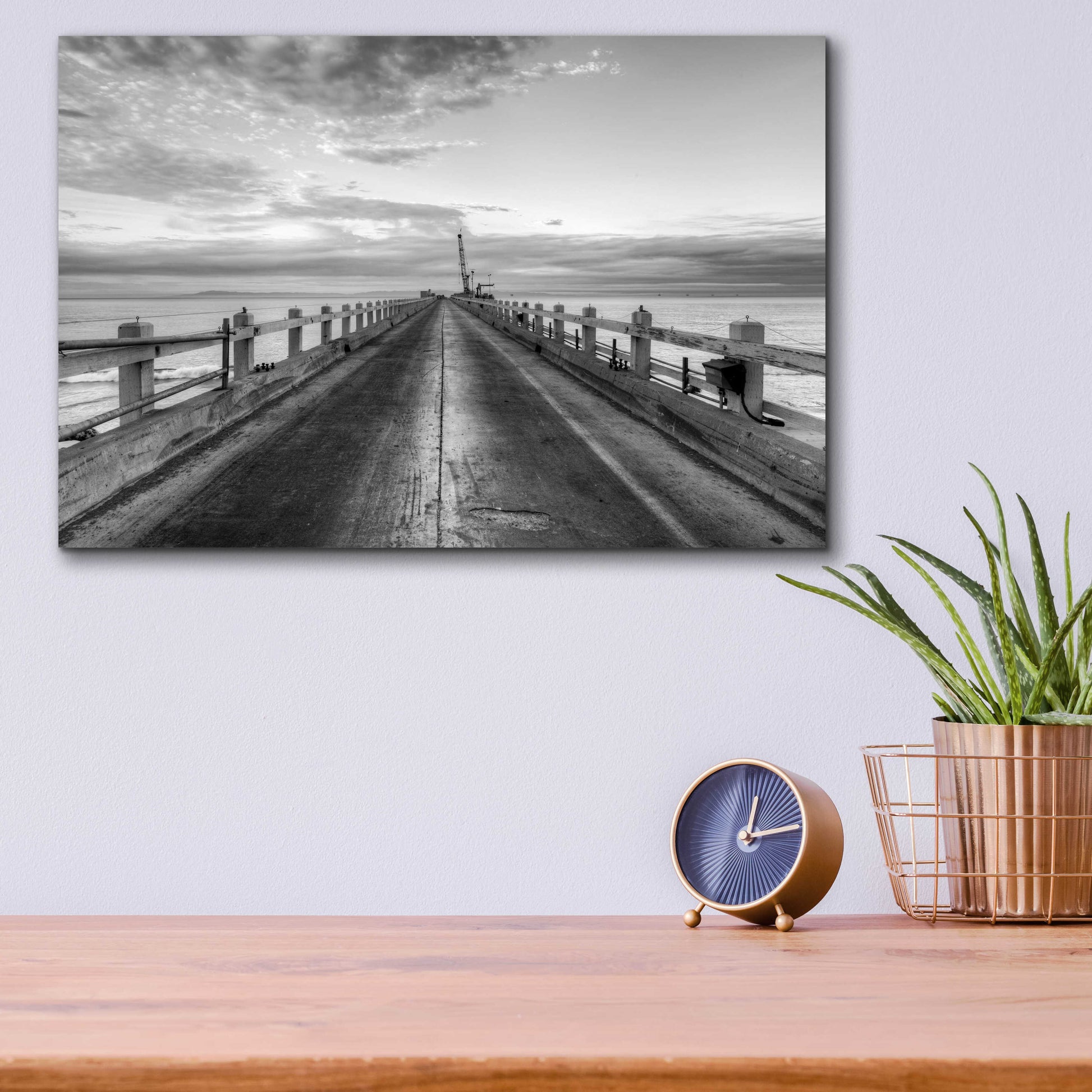 Epic Art 'Carpinteria Pier View II' by Chris Moyer, Acrylic Glass Wall Art,16x12