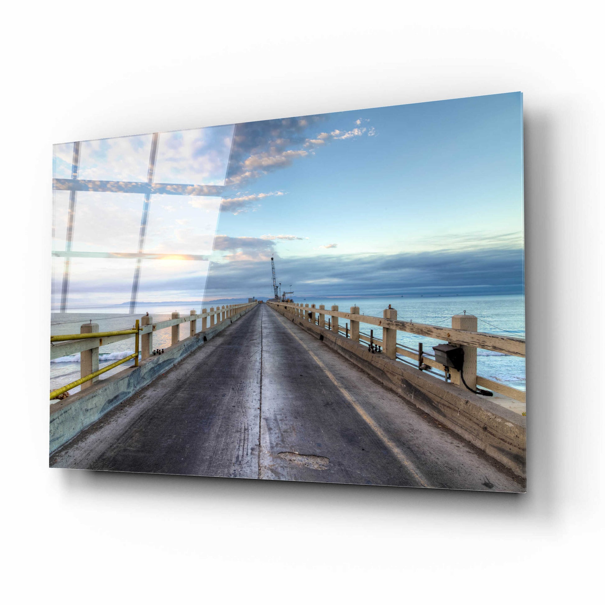 Epic Art 'Carpinteria Pier View I' by Chris Moyer, Acrylic Glass Wall Art,16x12