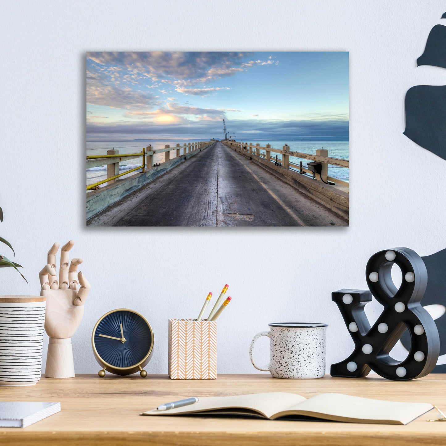 Epic Art 'Carpinteria Pier View I' by Chris Moyer, Acrylic Glass Wall Art,16x12