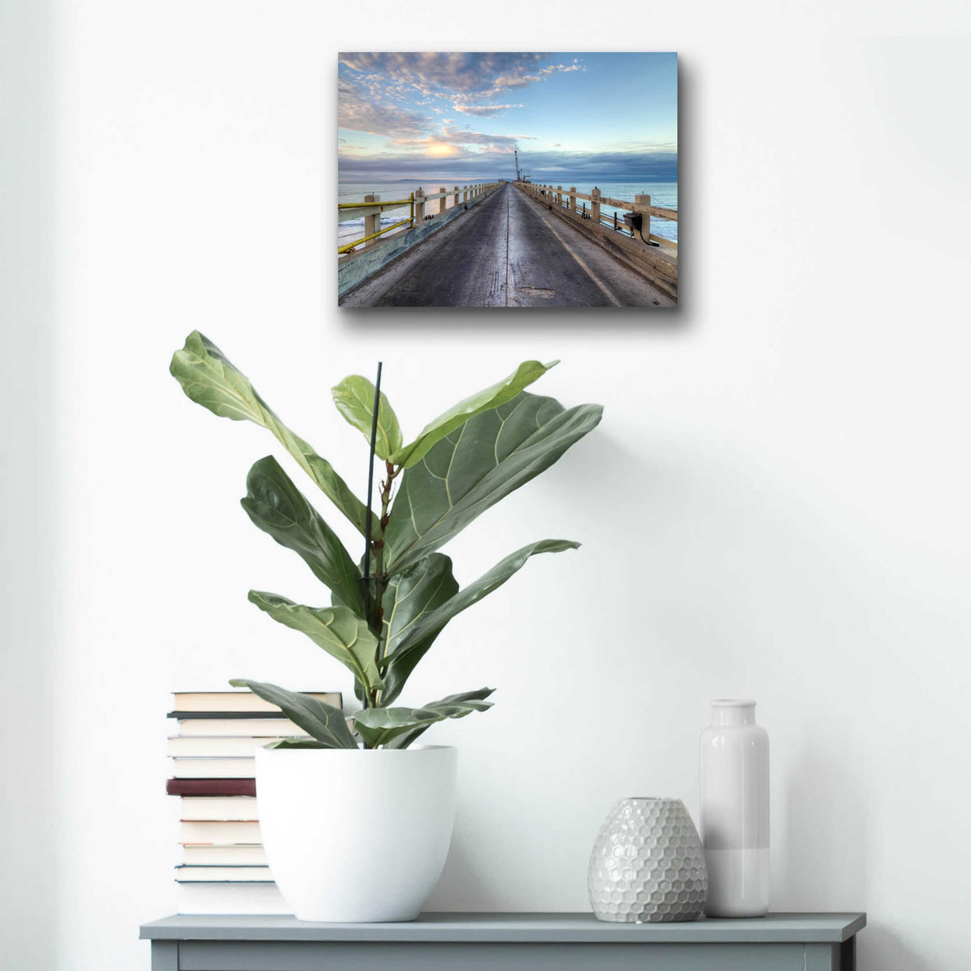 Epic Art 'Carpinteria Pier View I' by Chris Moyer, Acrylic Glass Wall Art,16x12