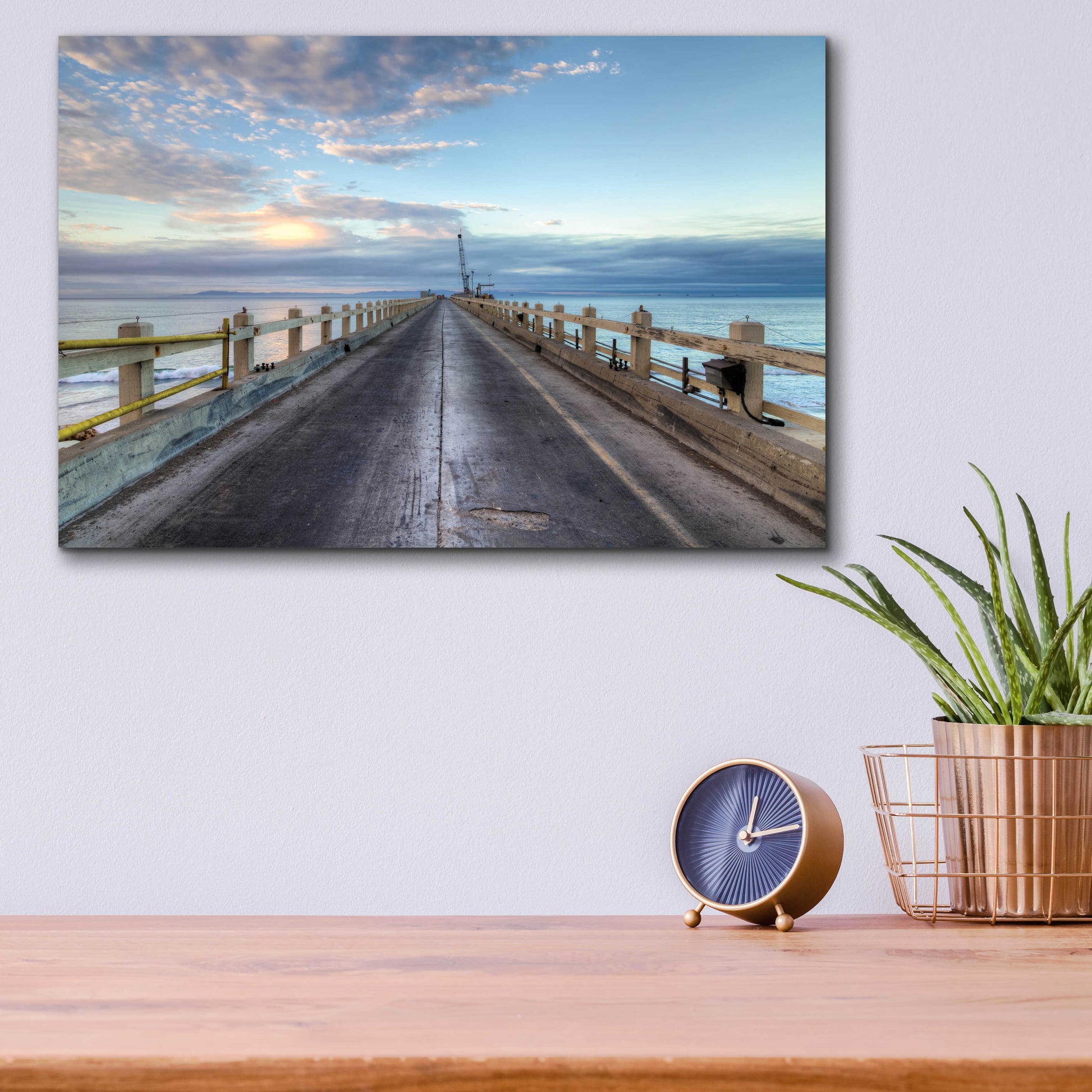 Epic Art 'Carpinteria Pier View I' by Chris Moyer, Acrylic Glass Wall Art,16x12