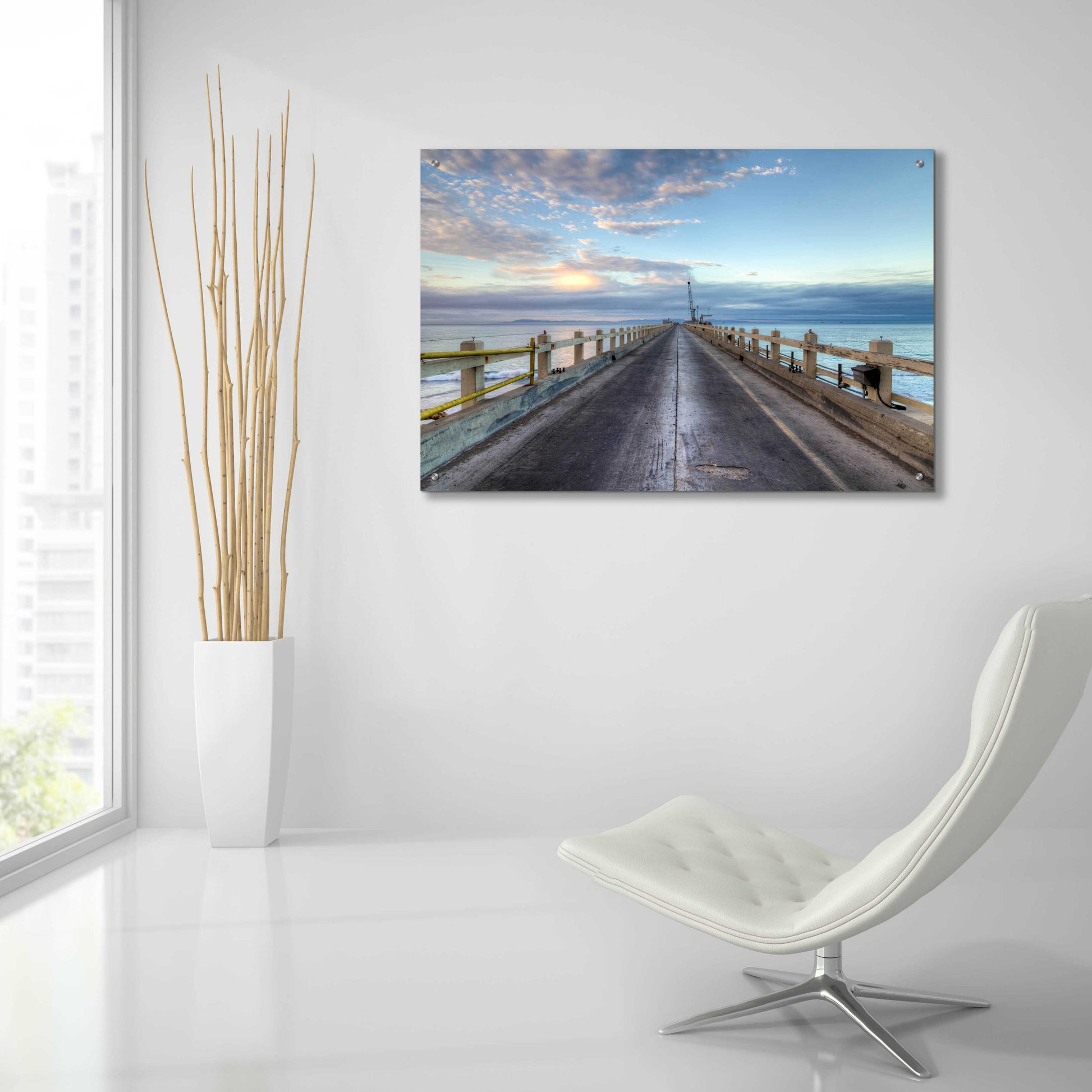 Epic Art 'Carpinteria Pier View I' by Chris Moyer, Acrylic Glass Wall Art,36x24