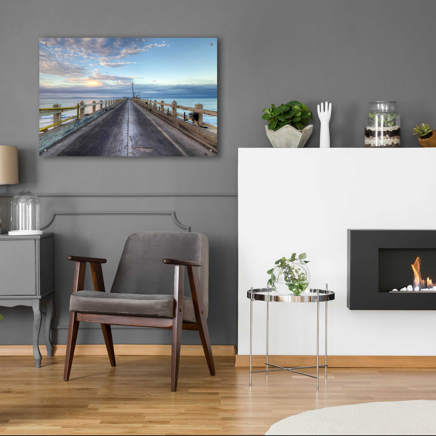 Epic Art 'Carpinteria Pier View I' by Chris Moyer, Acrylic Glass Wall Art,36x24