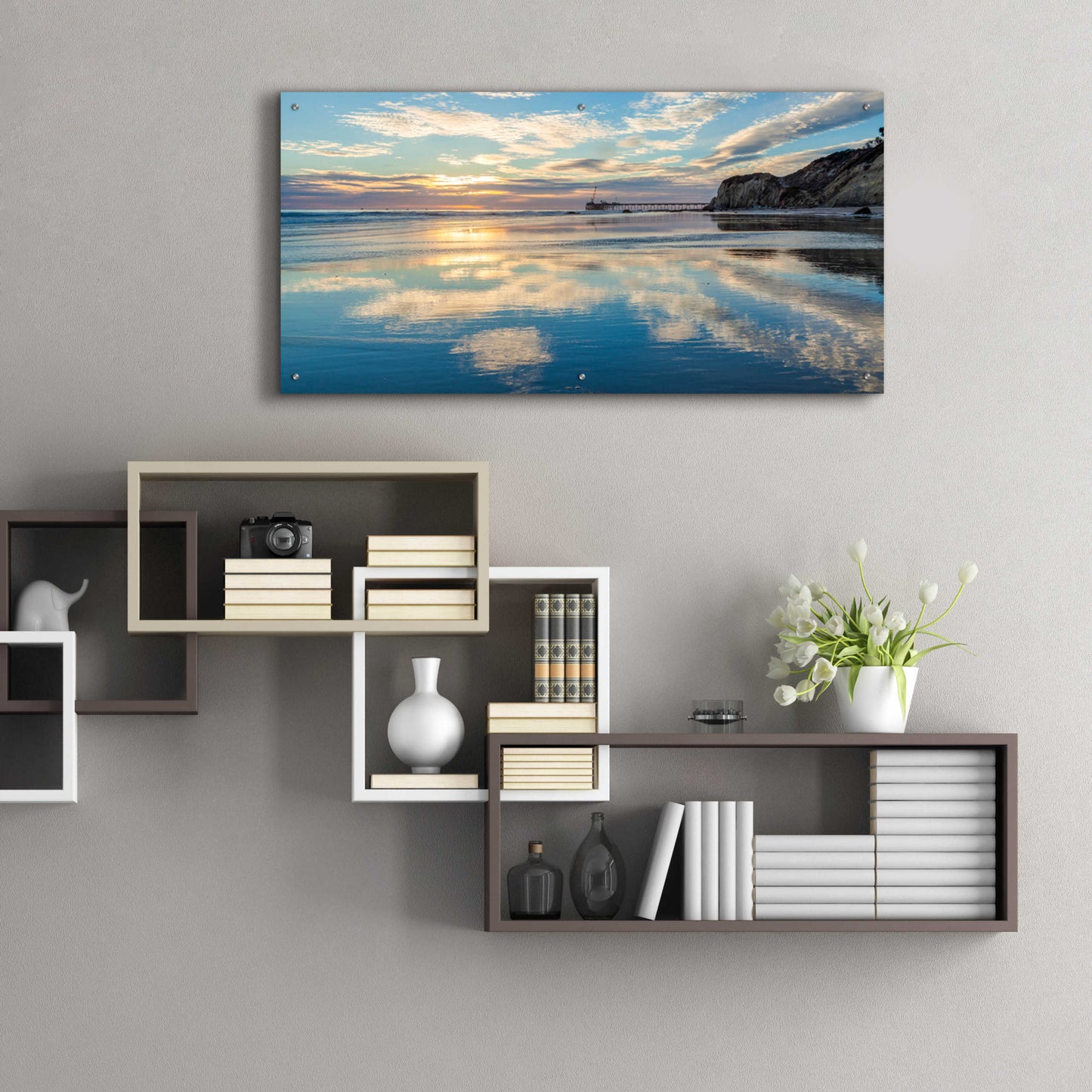 Epic Art 'Clouds In The Sand' by Chris Moyer, Acrylic Glass Wall Art,48x24