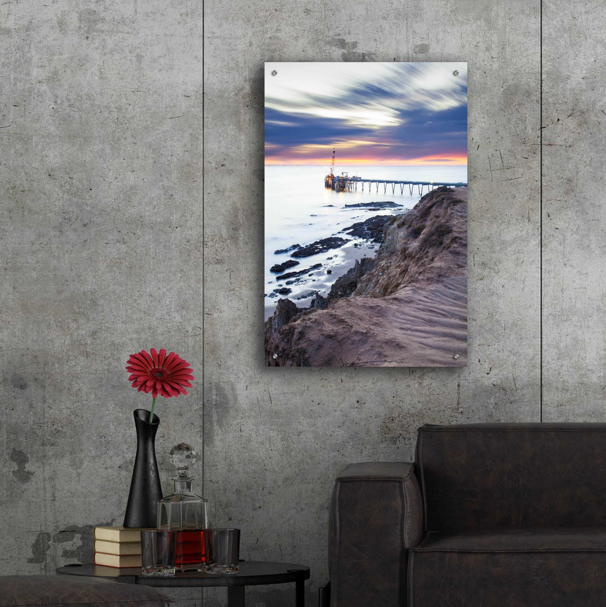 Epic Art 'Pier Bluffin' by Chris Moyer, Acrylic Glass Wall Art,24x36