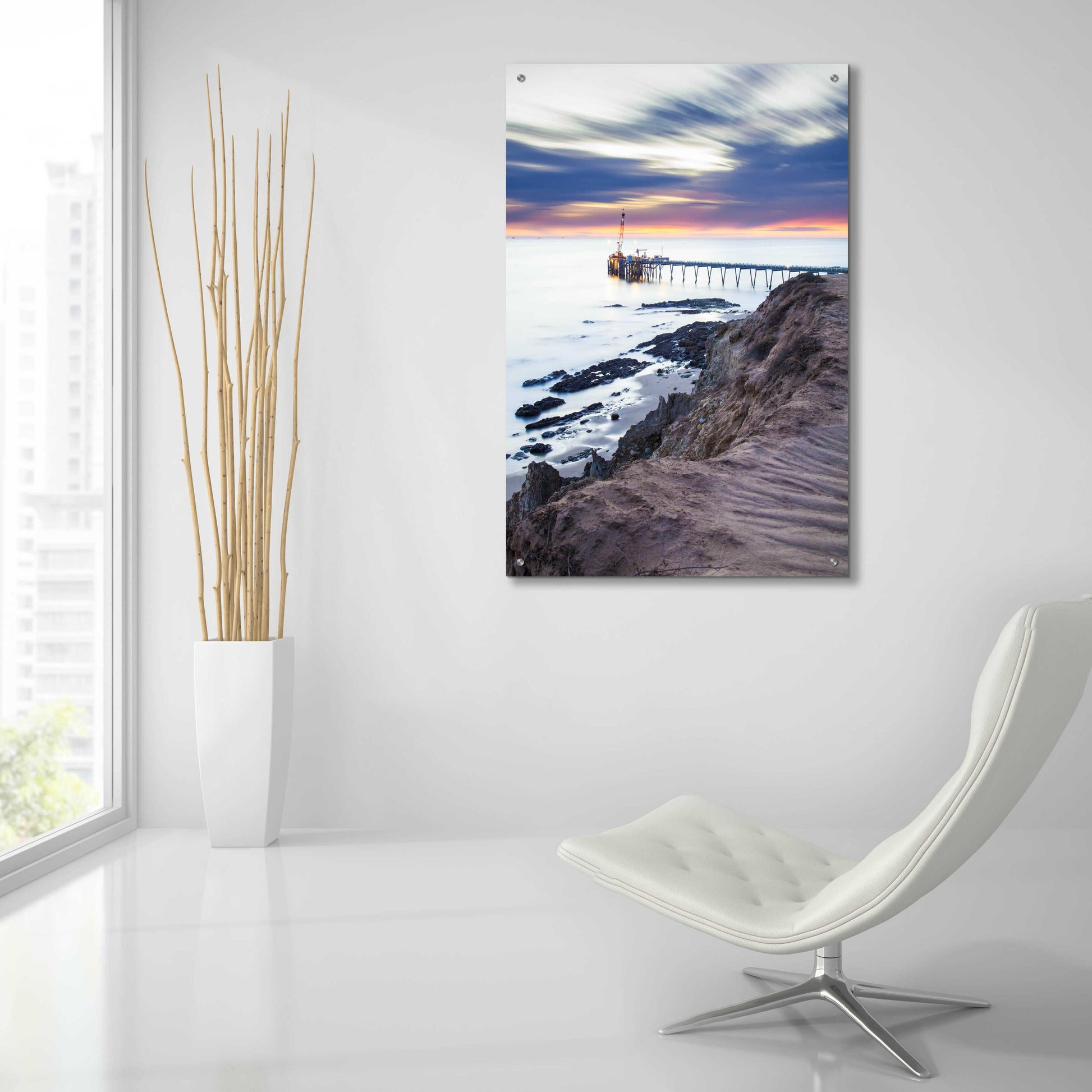 Epic Art 'Pier Bluffin' by Chris Moyer, Acrylic Glass Wall Art,24x36