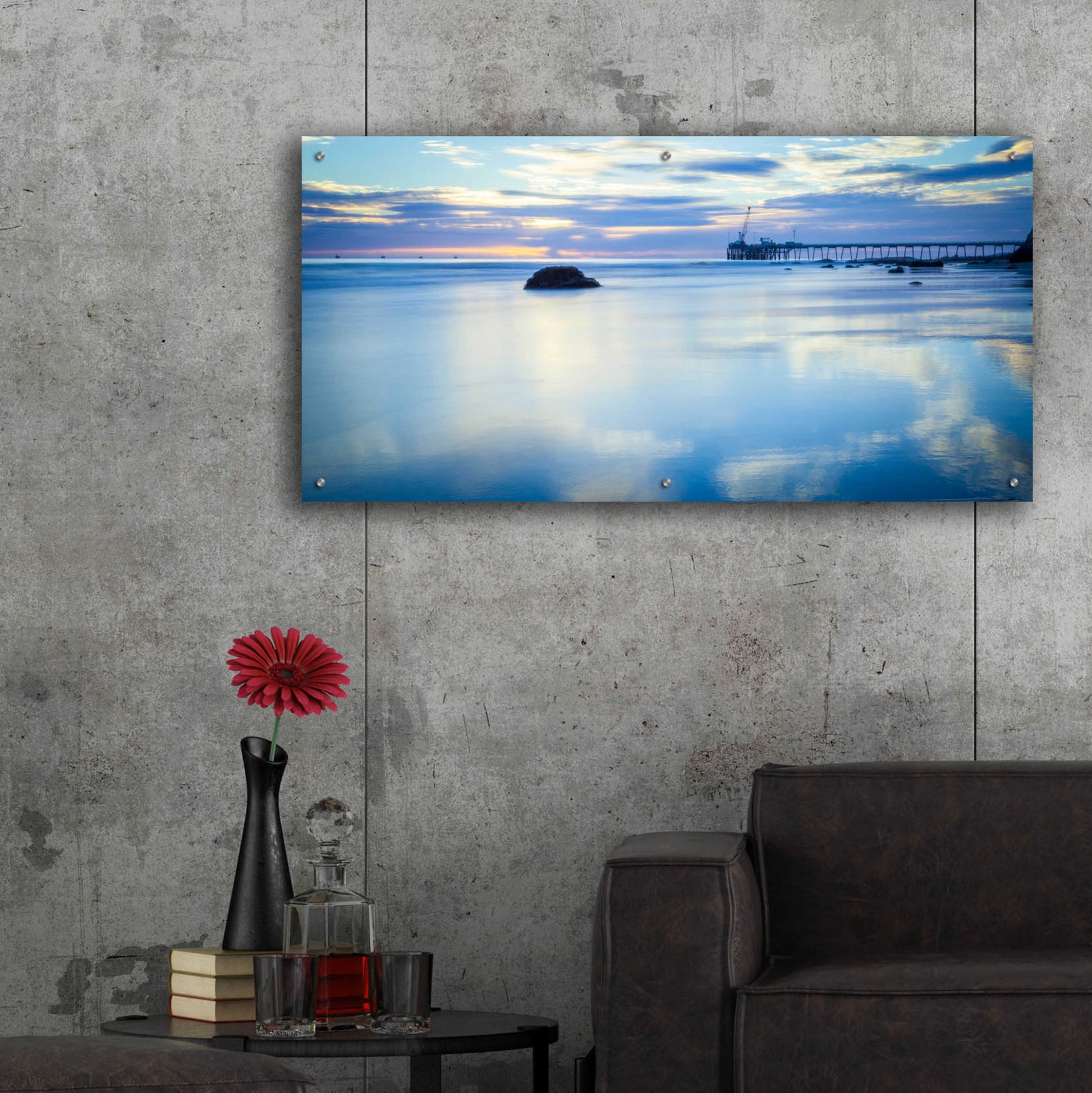 Epic Art 'Where Sky Meets Sea' by Chris Moyer, Acrylic Glass Wall Art,48x24