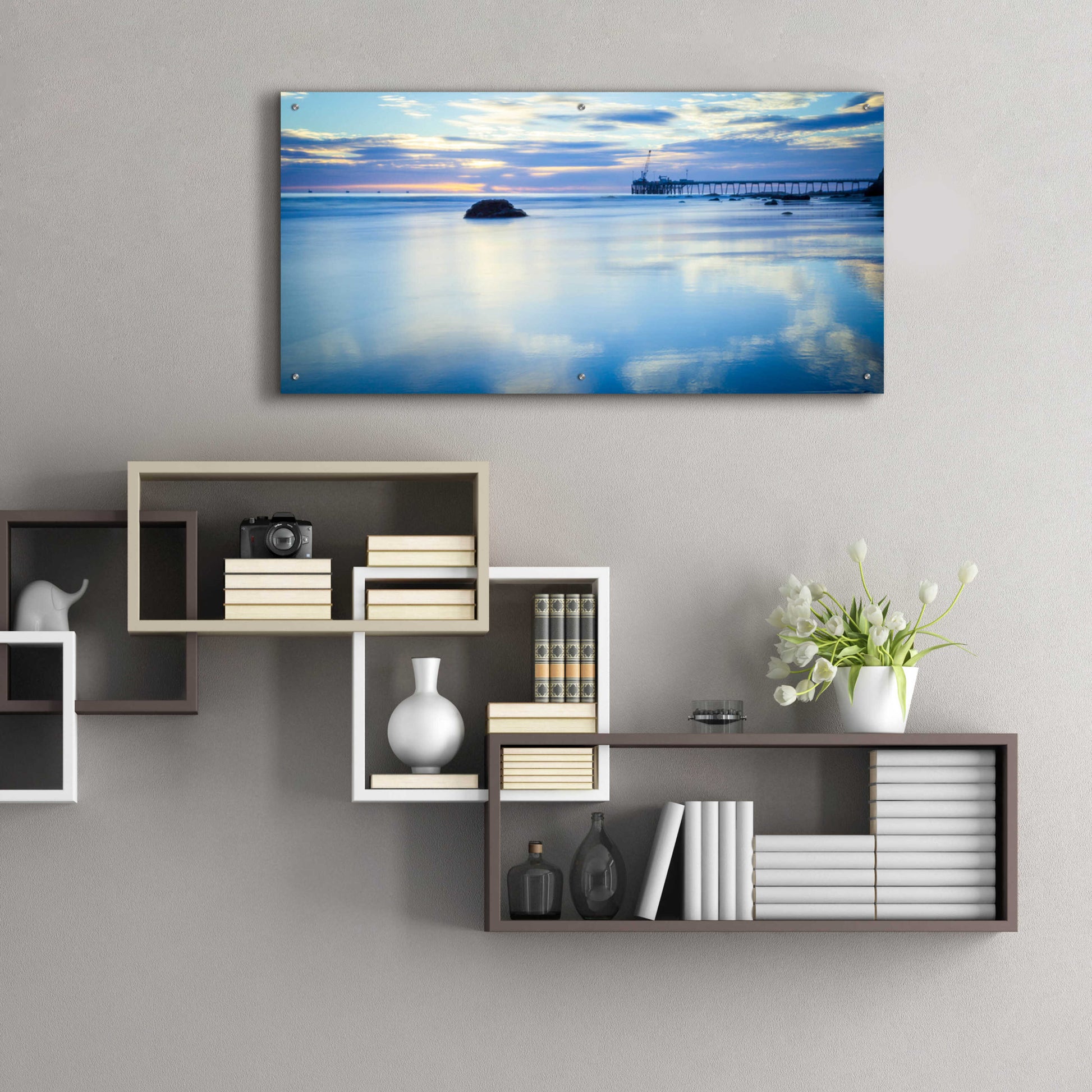 Epic Art 'Where Sky Meets Sea' by Chris Moyer, Acrylic Glass Wall Art,48x24