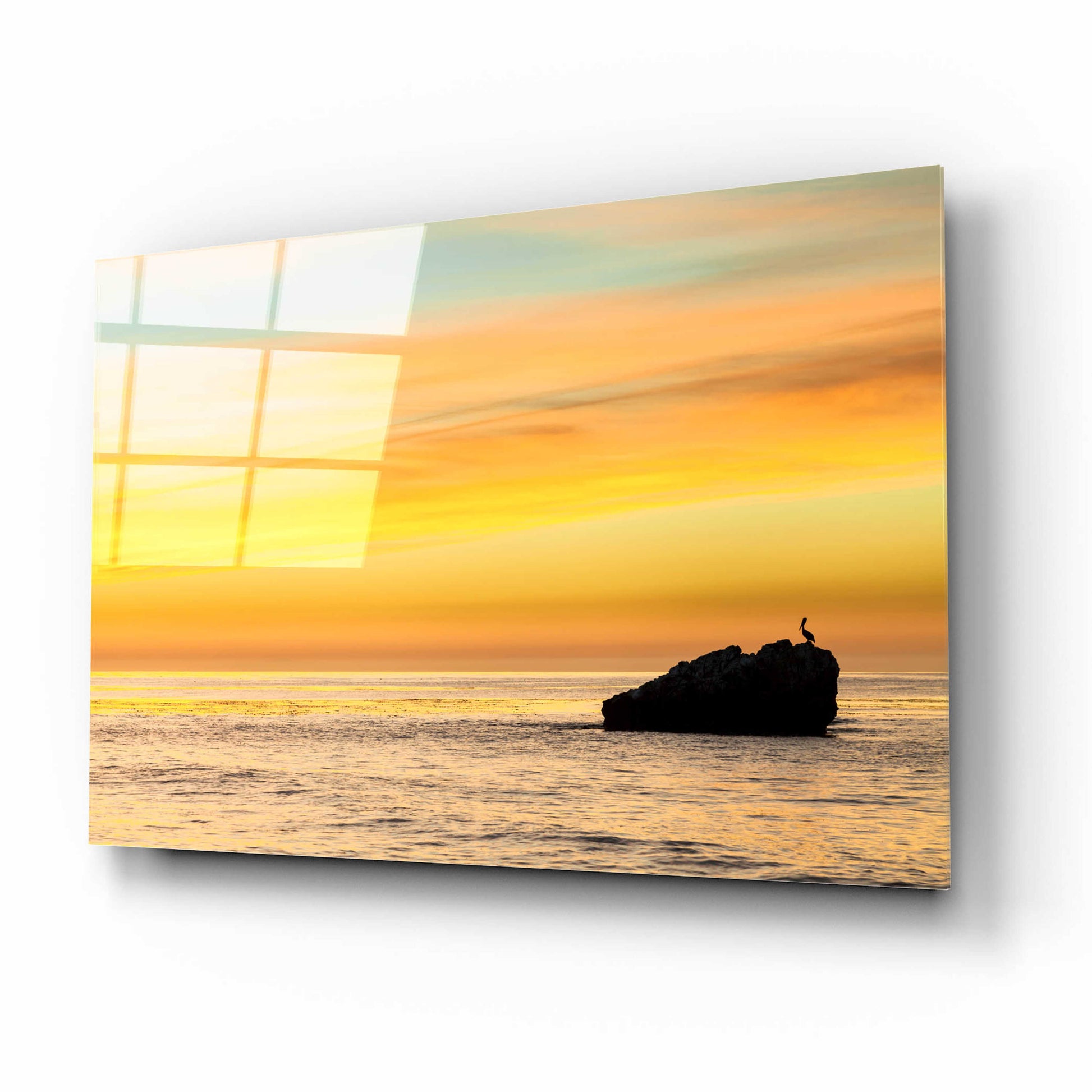 Epic Art 'Pelican Sunrise' by Chris Moyer, Acrylic Glass Wall Art,16x12