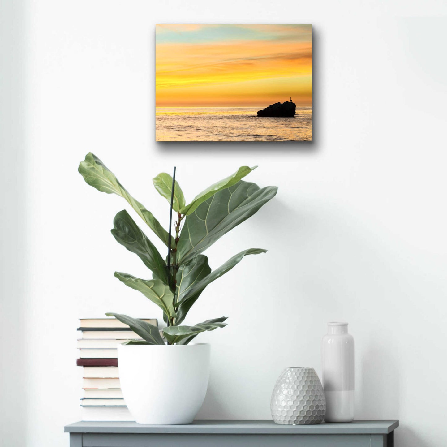 Epic Art 'Pelican Sunrise' by Chris Moyer, Acrylic Glass Wall Art,16x12