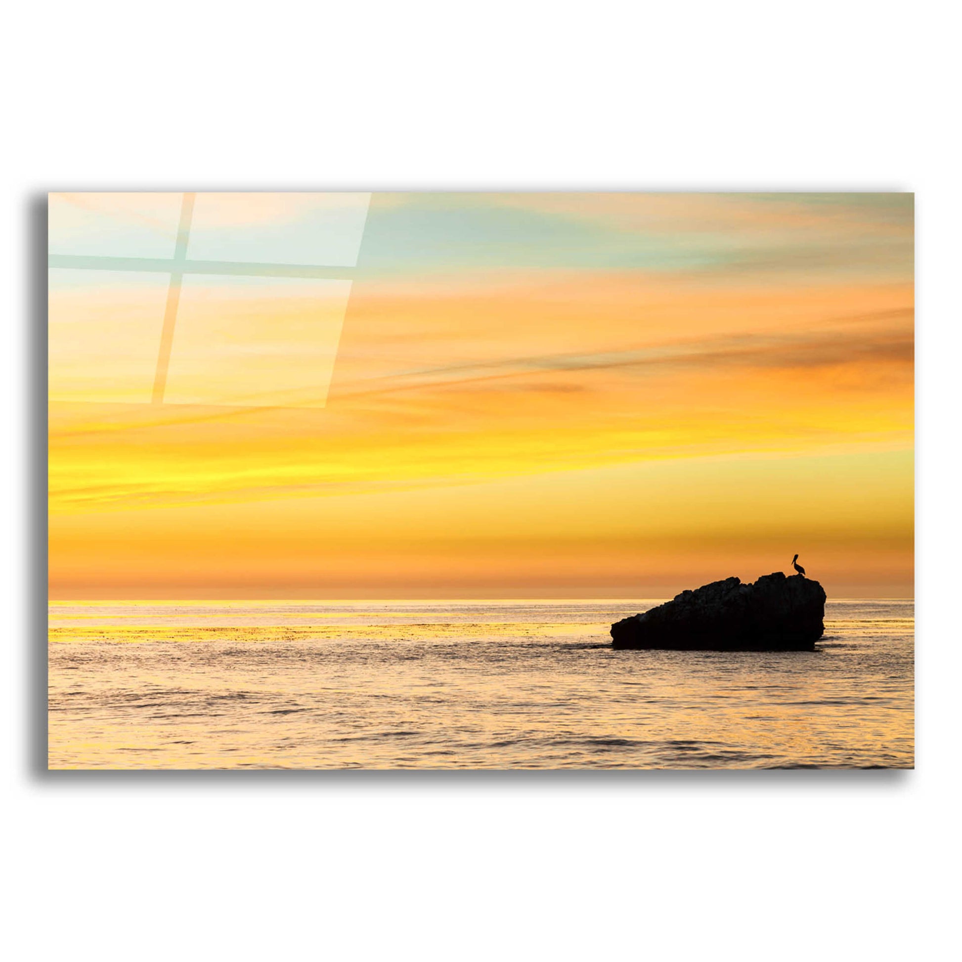 Epic Art 'Pelican Sunrise' by Chris Moyer, Acrylic Glass Wall Art,16x12