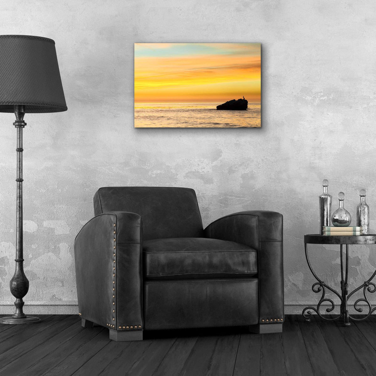 Pelican Sunrise by Chris Moyer - 24x16 acrylic wall art in a room
