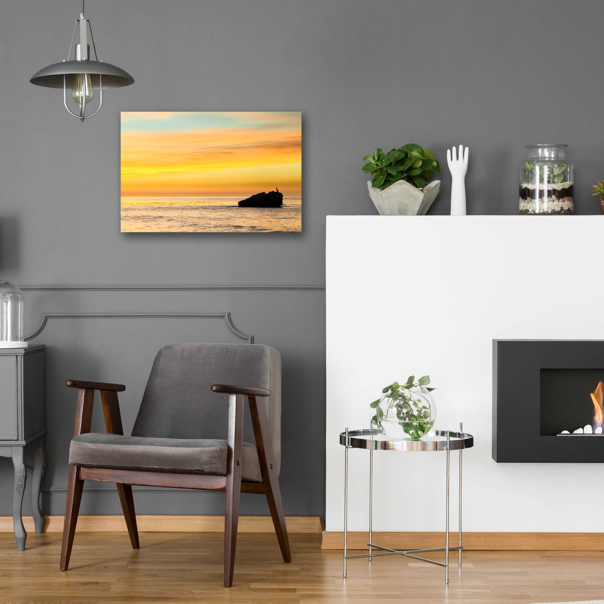 Epic Art 'Pelican Sunrise' by Chris Moyer, Acrylic Glass Wall Art,24x16