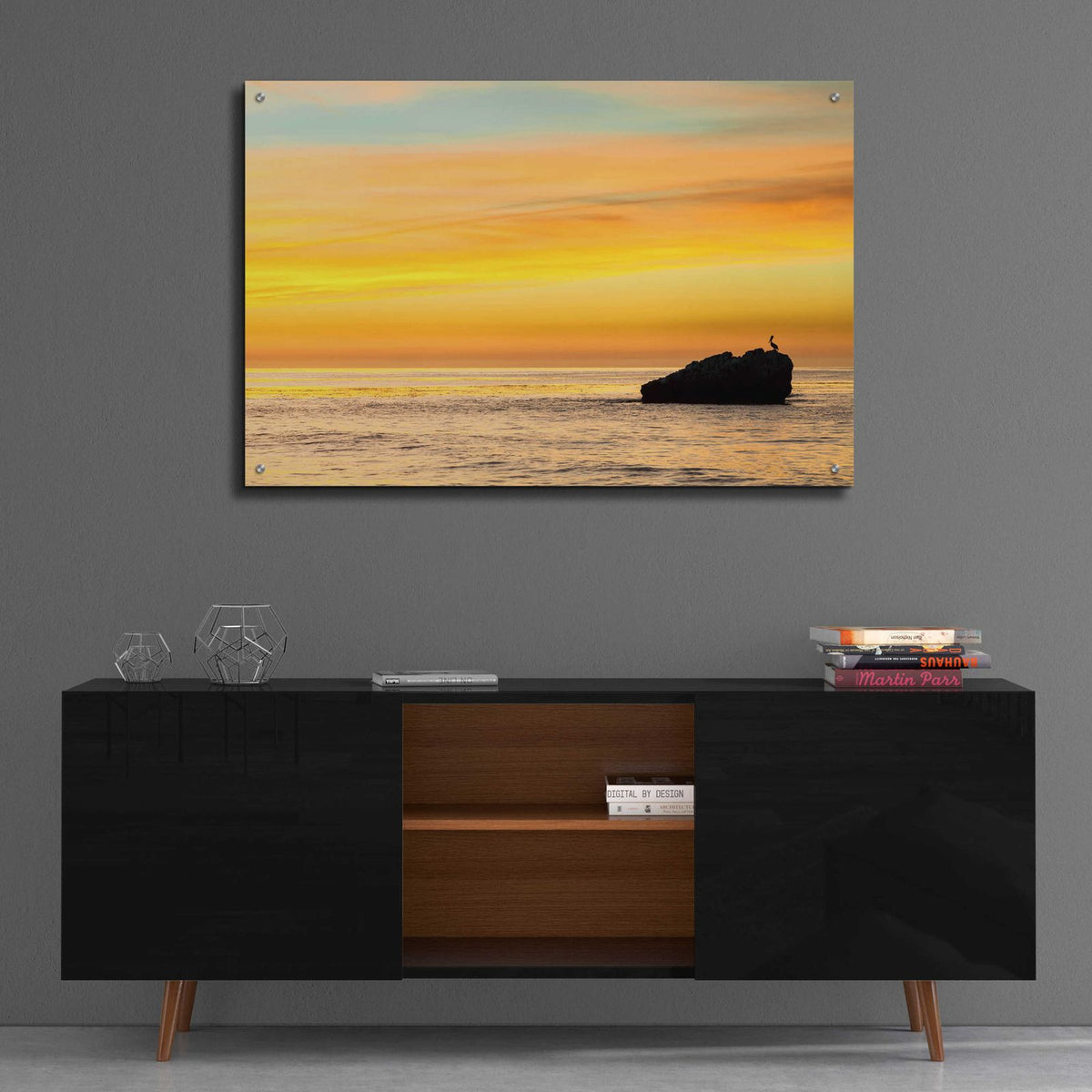 Pelican Sunrise by Chris Moyer - 36x24 acrylic wall art in a room